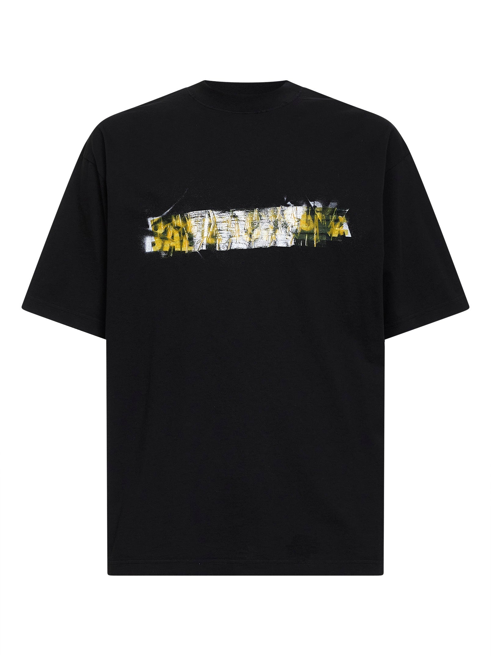 Balenciaga Men Black Messy Spray Medium Fit T-Shirt BALENCIAGA
