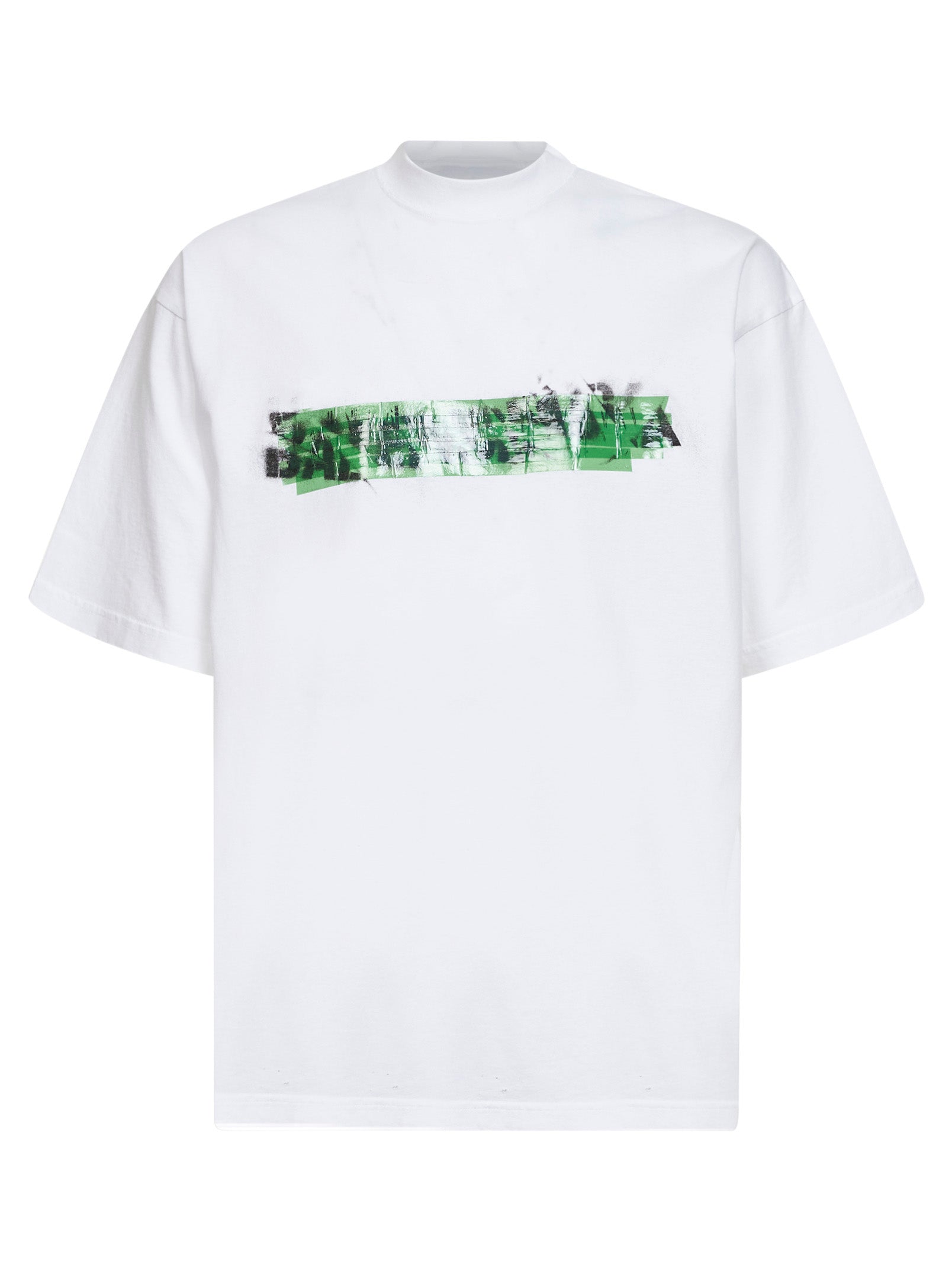 Balenciaga Men White Messy Spray Medium Fit T-Shirt BALENCIAGA