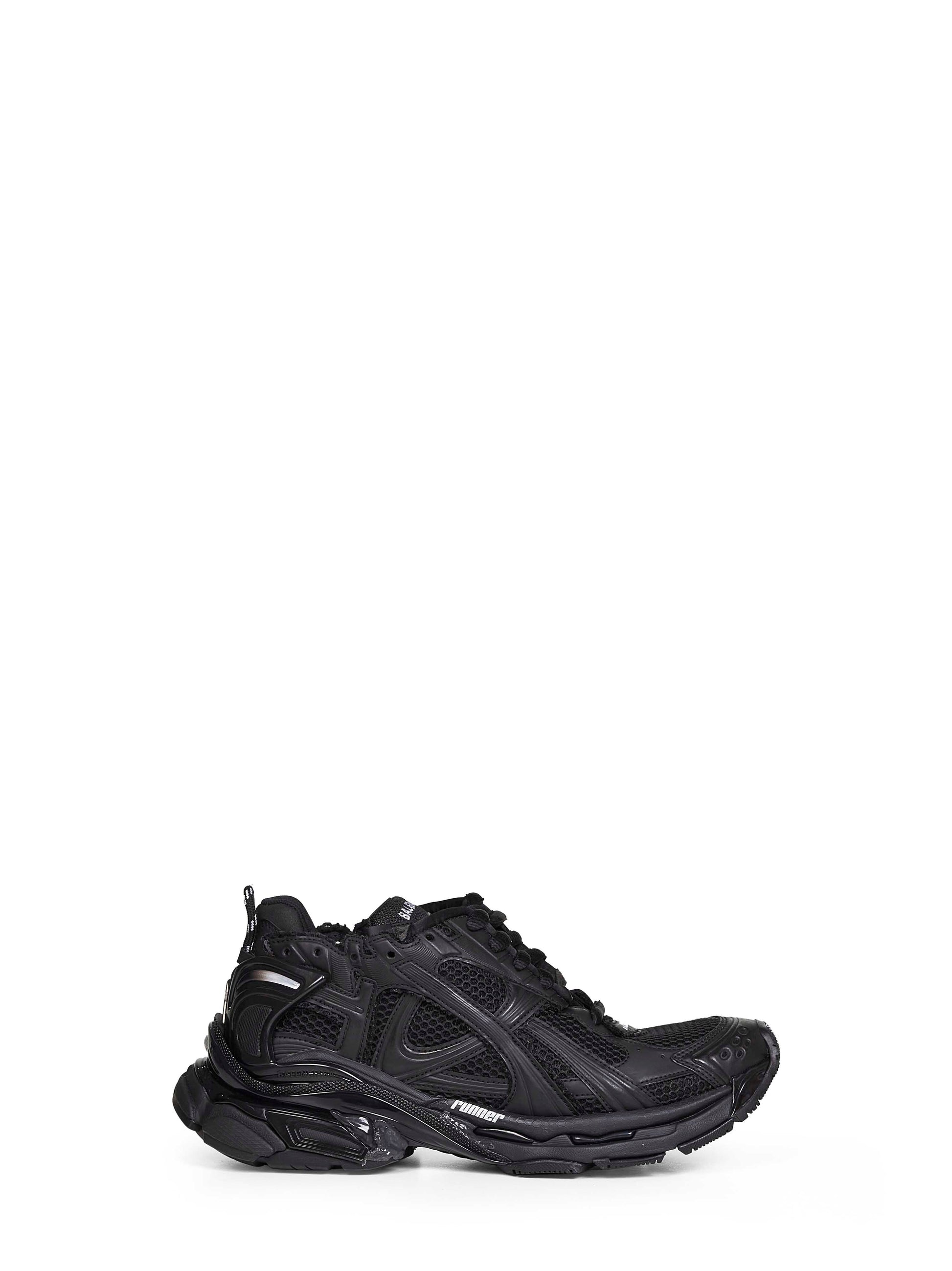 Balenciaga Men Matte Black Mesh And Nylon Runner Sneakers BALENCIAGA