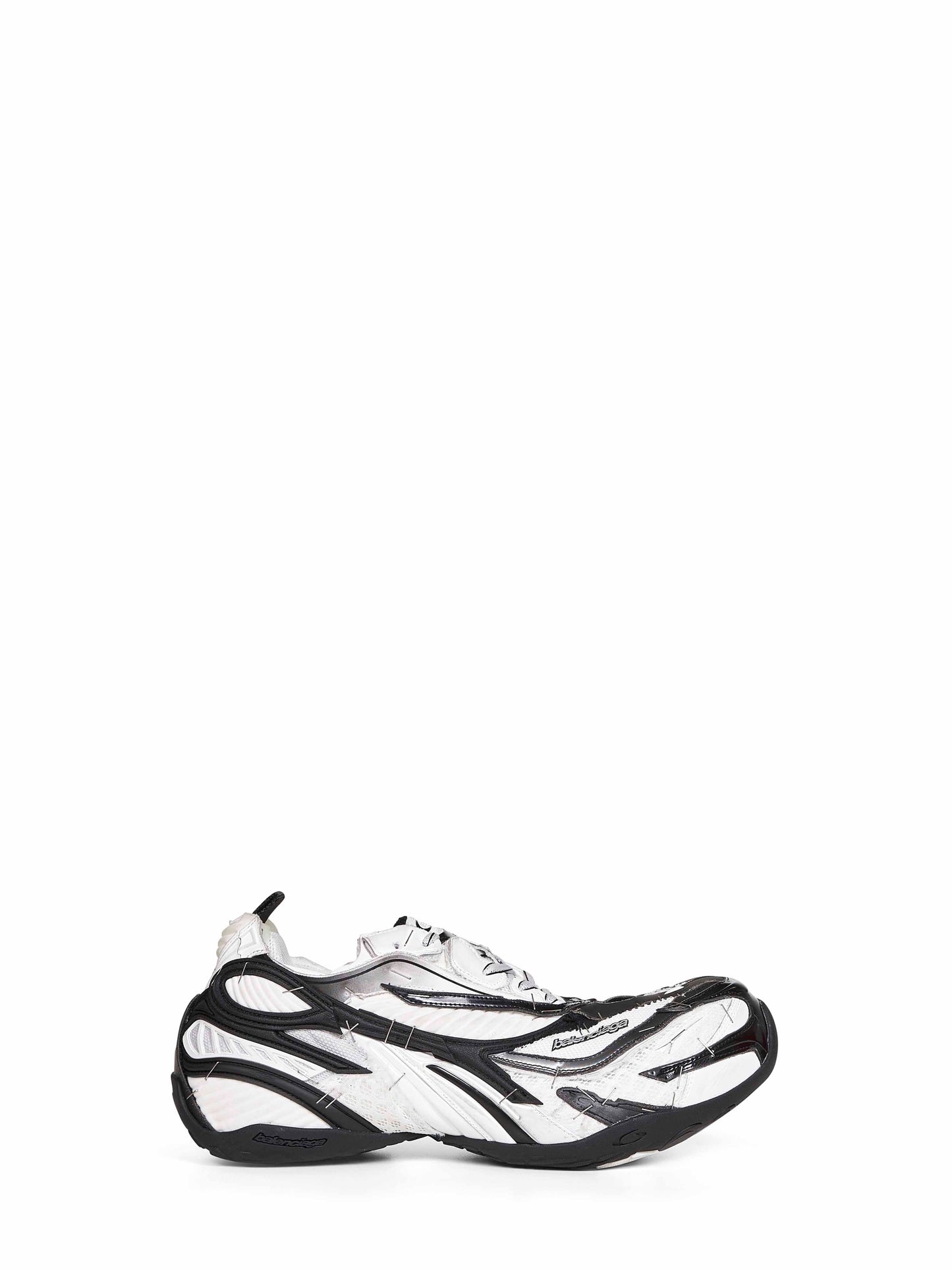 Balenciaga Men Black And White And Silver Soleless Sneakers BALENCIAGA