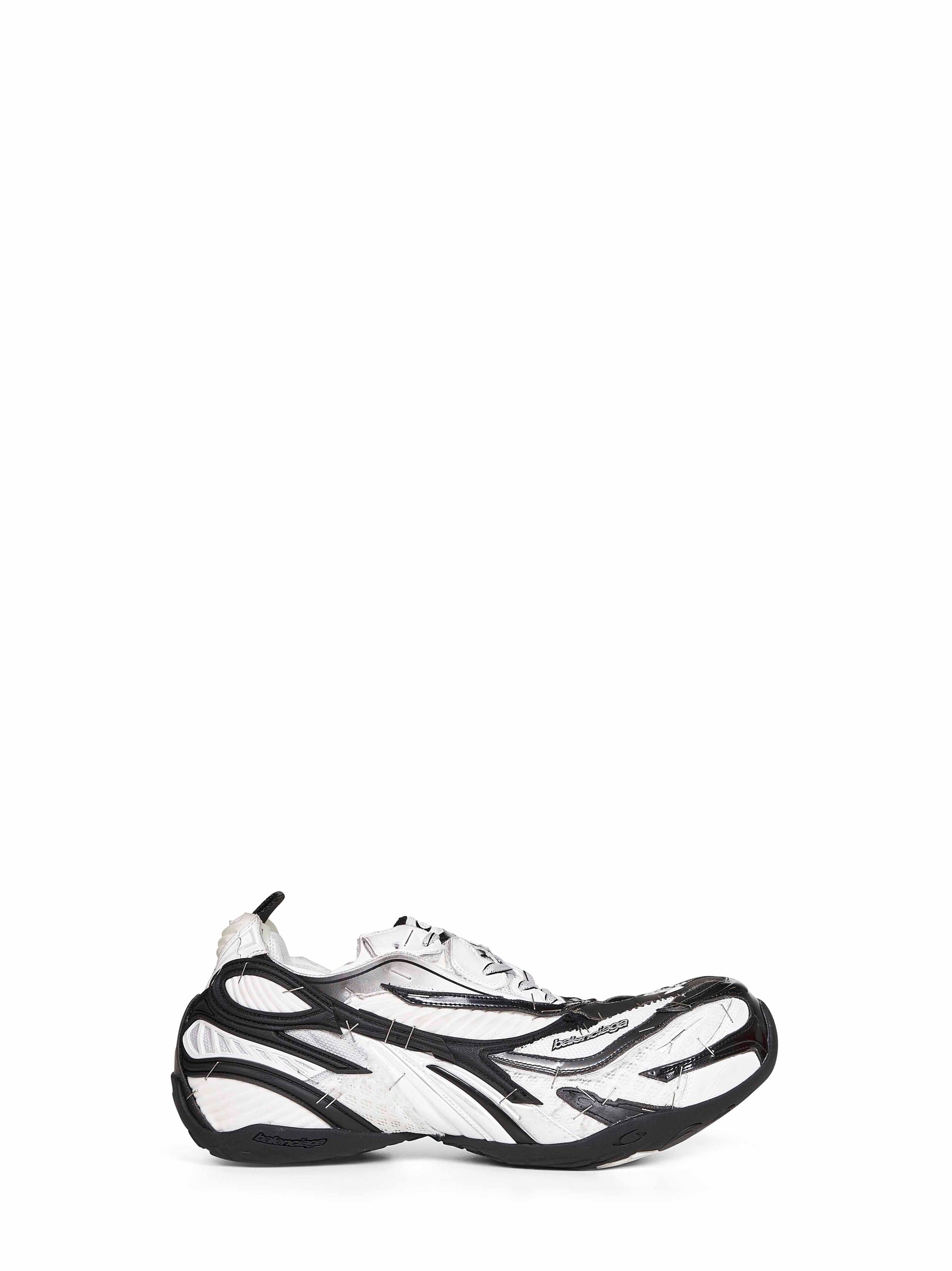 Balenciaga Men Black And White And Silver Soleless Sneakers BALENCIAGA
