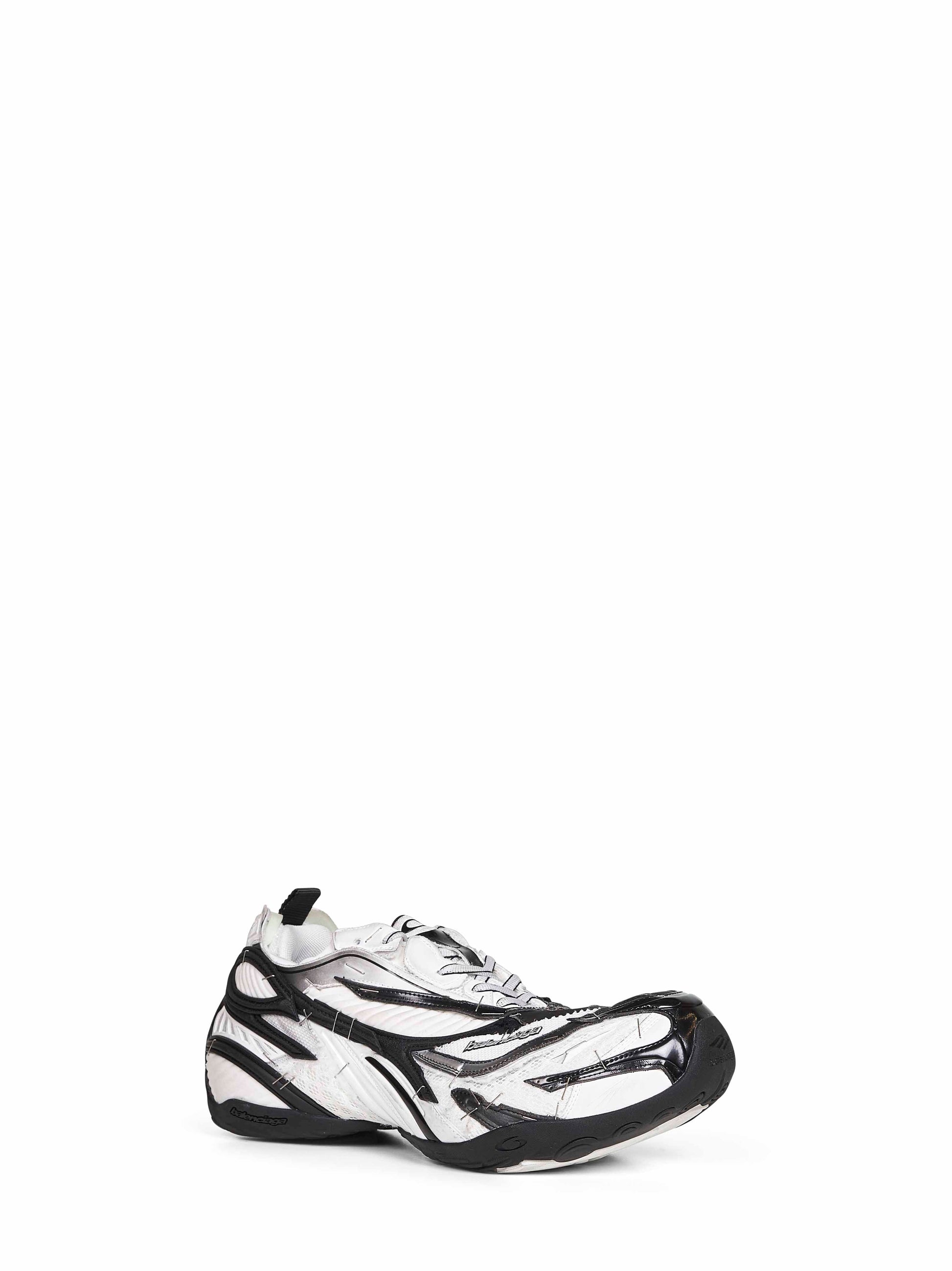 Balenciaga Men Black And White And Silver Soleless Sneakers BALENCIAGA