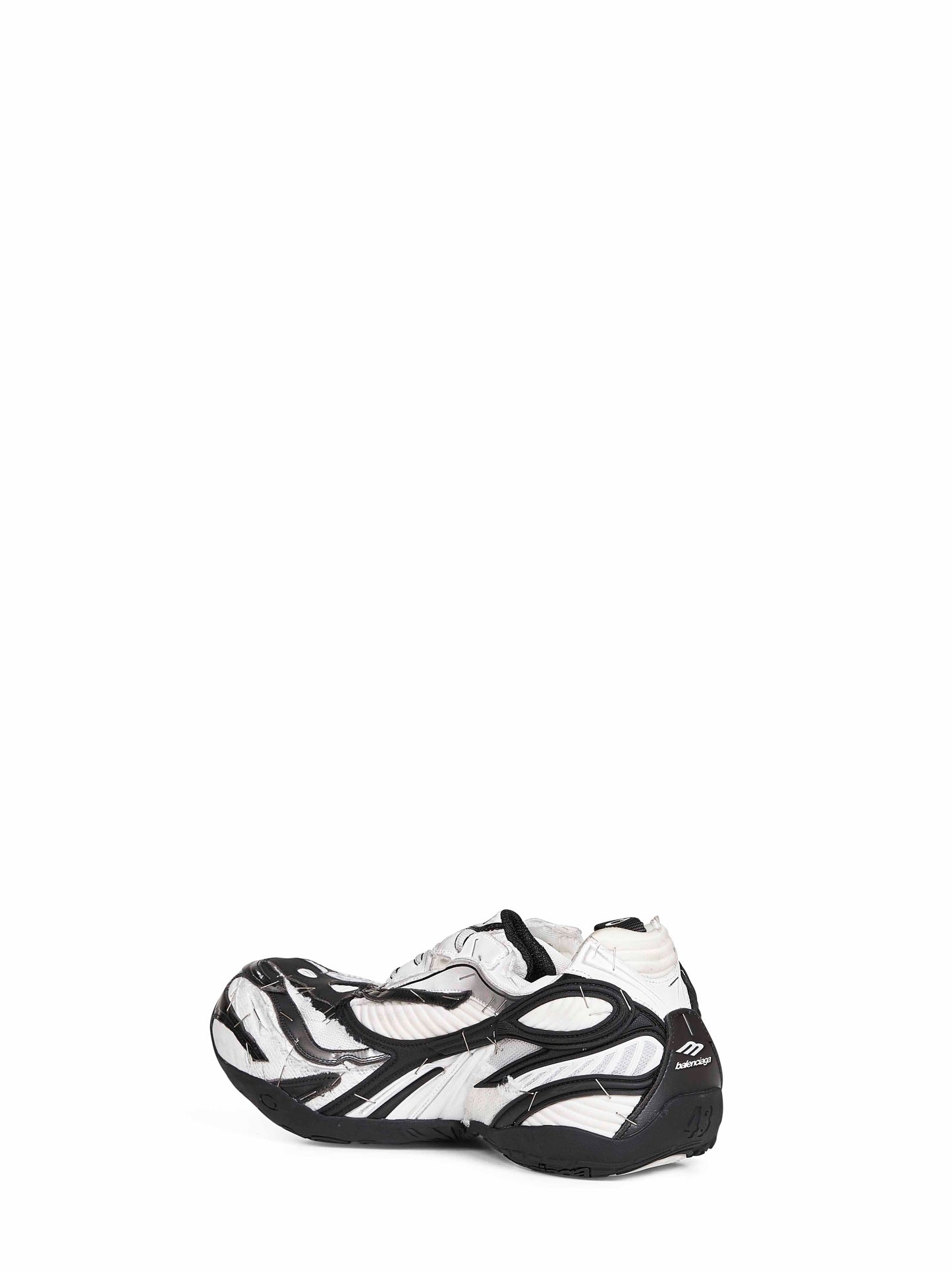 Balenciaga Men Black And White And Silver Soleless Sneakers BALENCIAGA