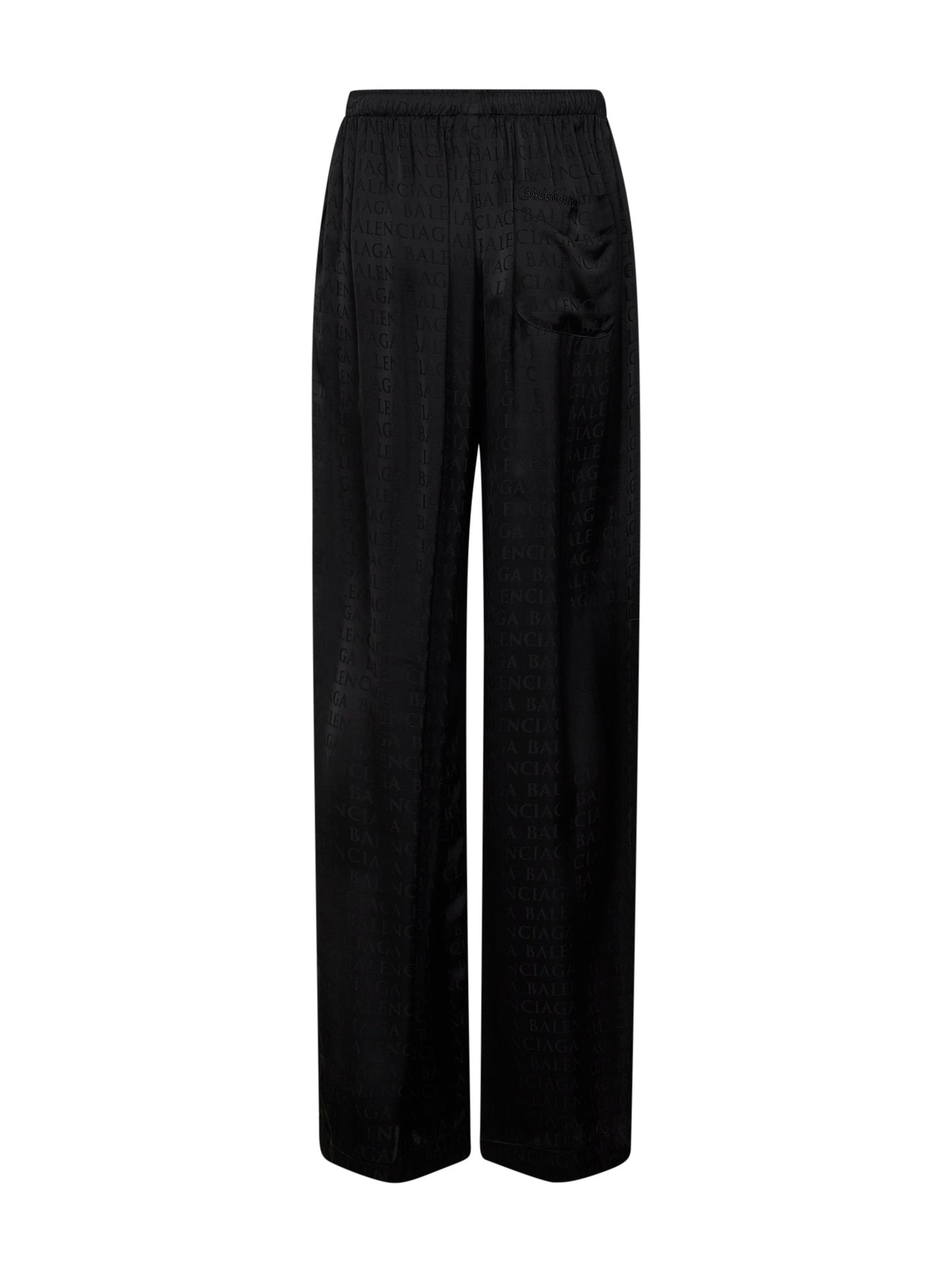 Balenciaga Women Black Jacquard Satin Pajama-Style Trousers BALENCIAGA