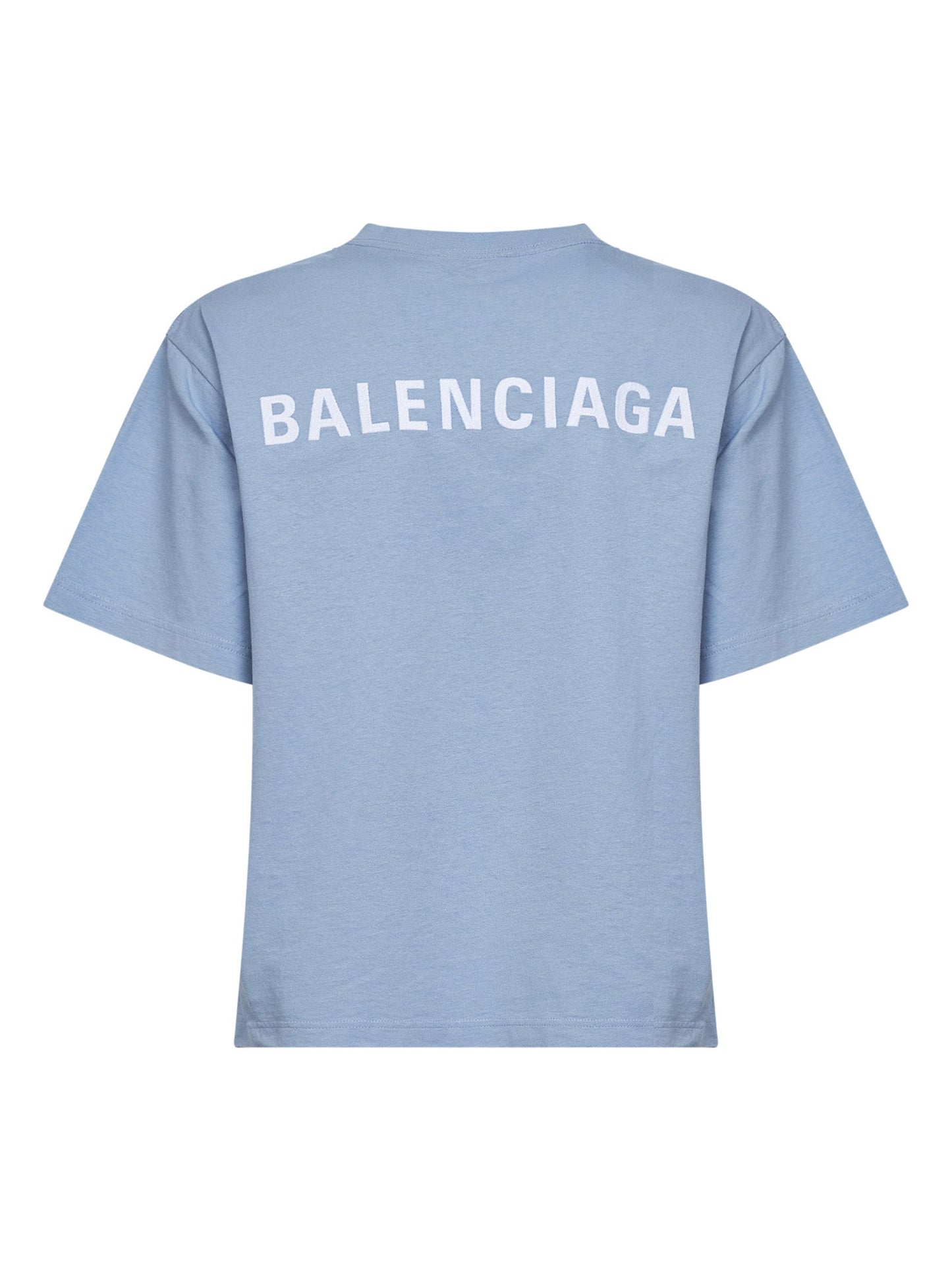 Balenciaga Women Light Blue Balenciaga Back T-Shirt Medium Fit BALENCIAGA