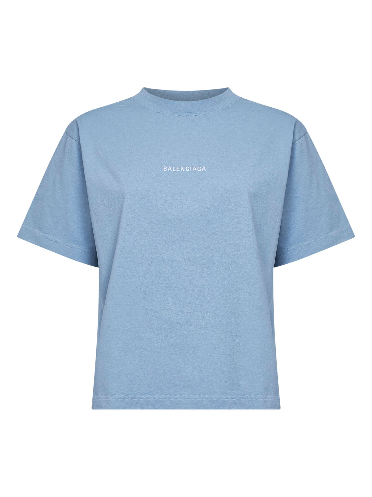 Balenciaga Women Light Blue Balenciaga Back T-Shirt Medium Fit BALENCIAGA