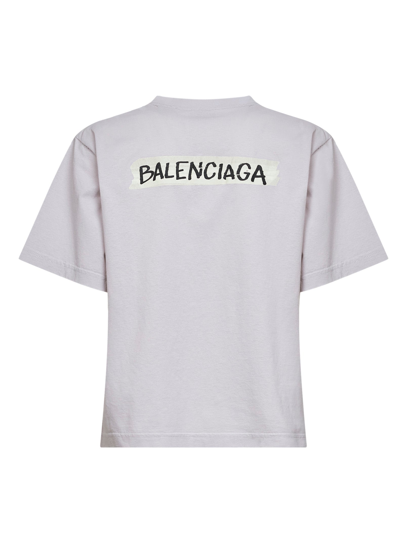 Balenciaga Women Dirty White Masking Tape T-Shirt Medium Fit BALENCIAGA
