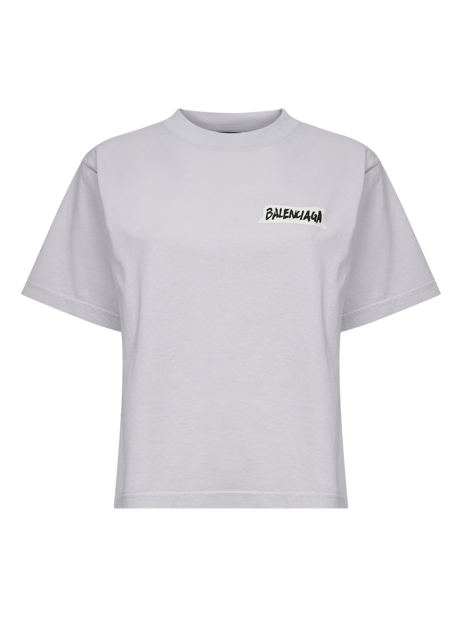 Balenciaga Women Dirty White Masking Tape T-Shirt Medium Fit BALENCIAGA