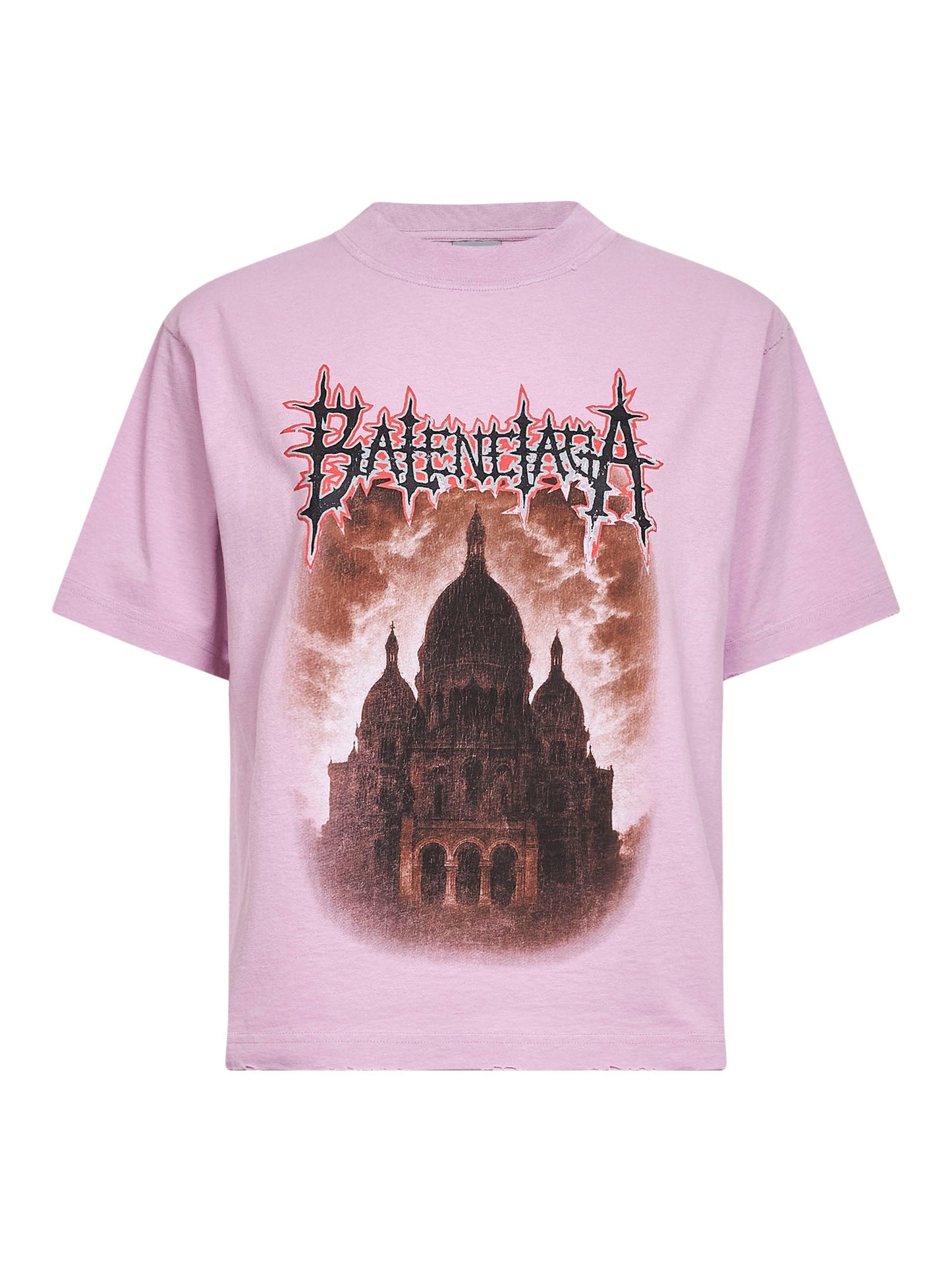 Balenciaga Women Old Pink Balenciaga Sacré Cœur Medium Fit T-Shirt BALENCIAGA