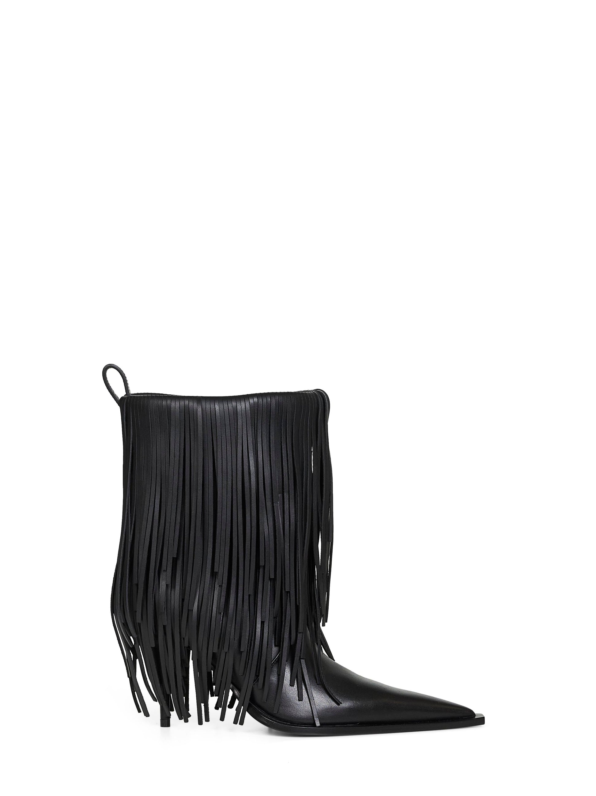 Balenciaga Women Black Avenue Fringe 90Mm Ankle Boots BALENCIAGA