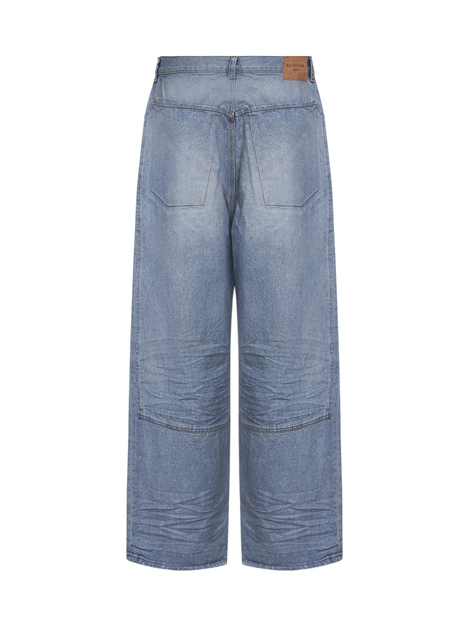 Balenciaga Men Light Blue Cotton Denim Baggy Minimal Jeans BALENCIAGA
