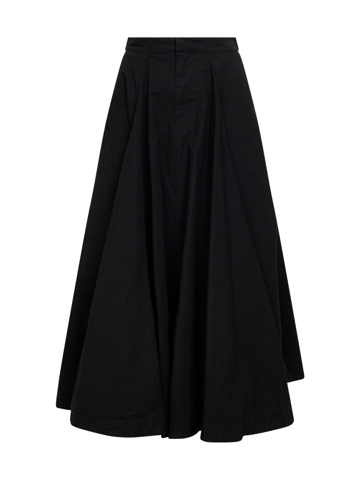 Balenciaga Women Black Cotton Ripstop Godet Maxi Skirt BALENCIAGA