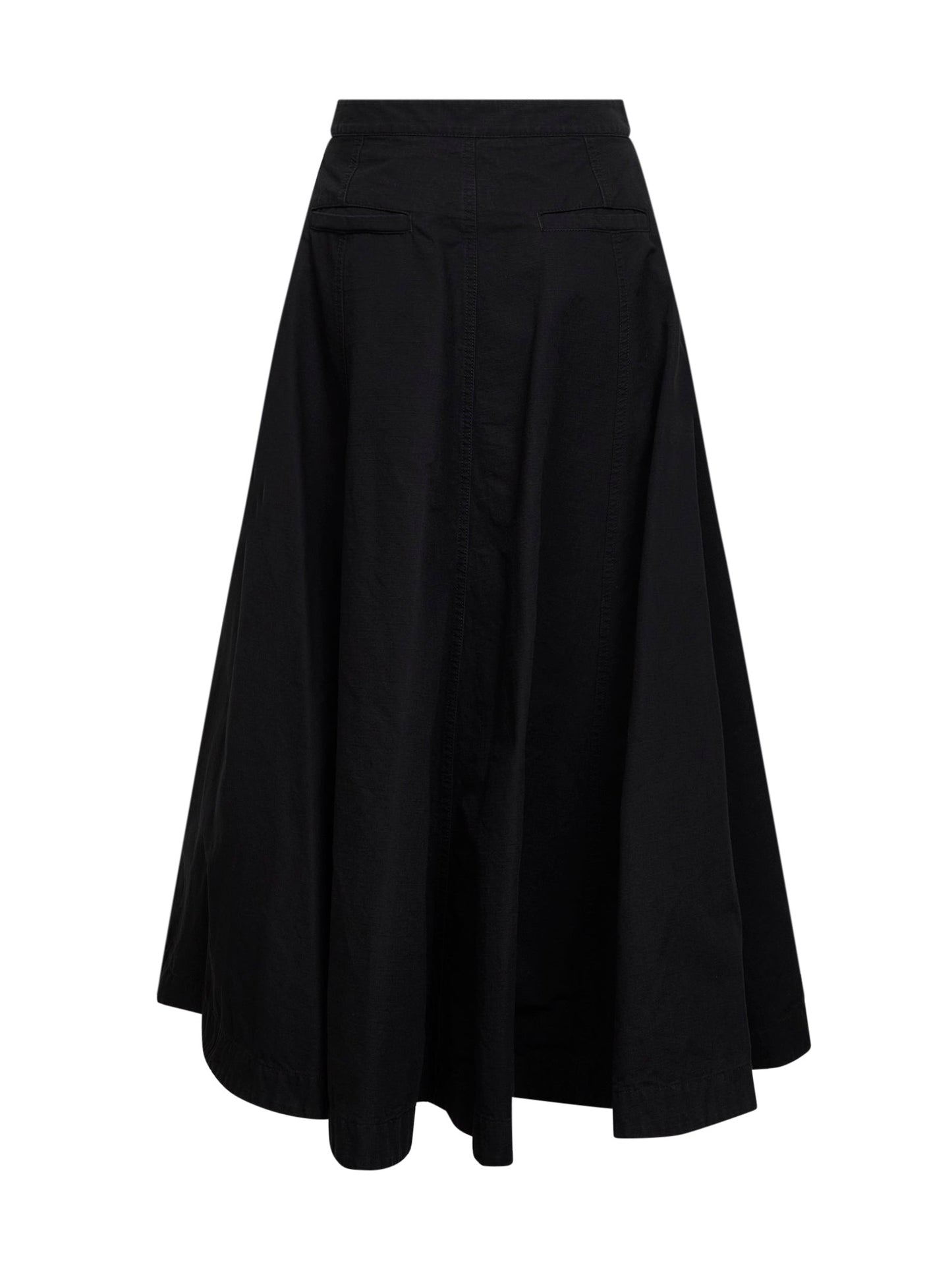 Balenciaga Women Black Cotton Ripstop Godet Maxi Skirt BALENCIAGA