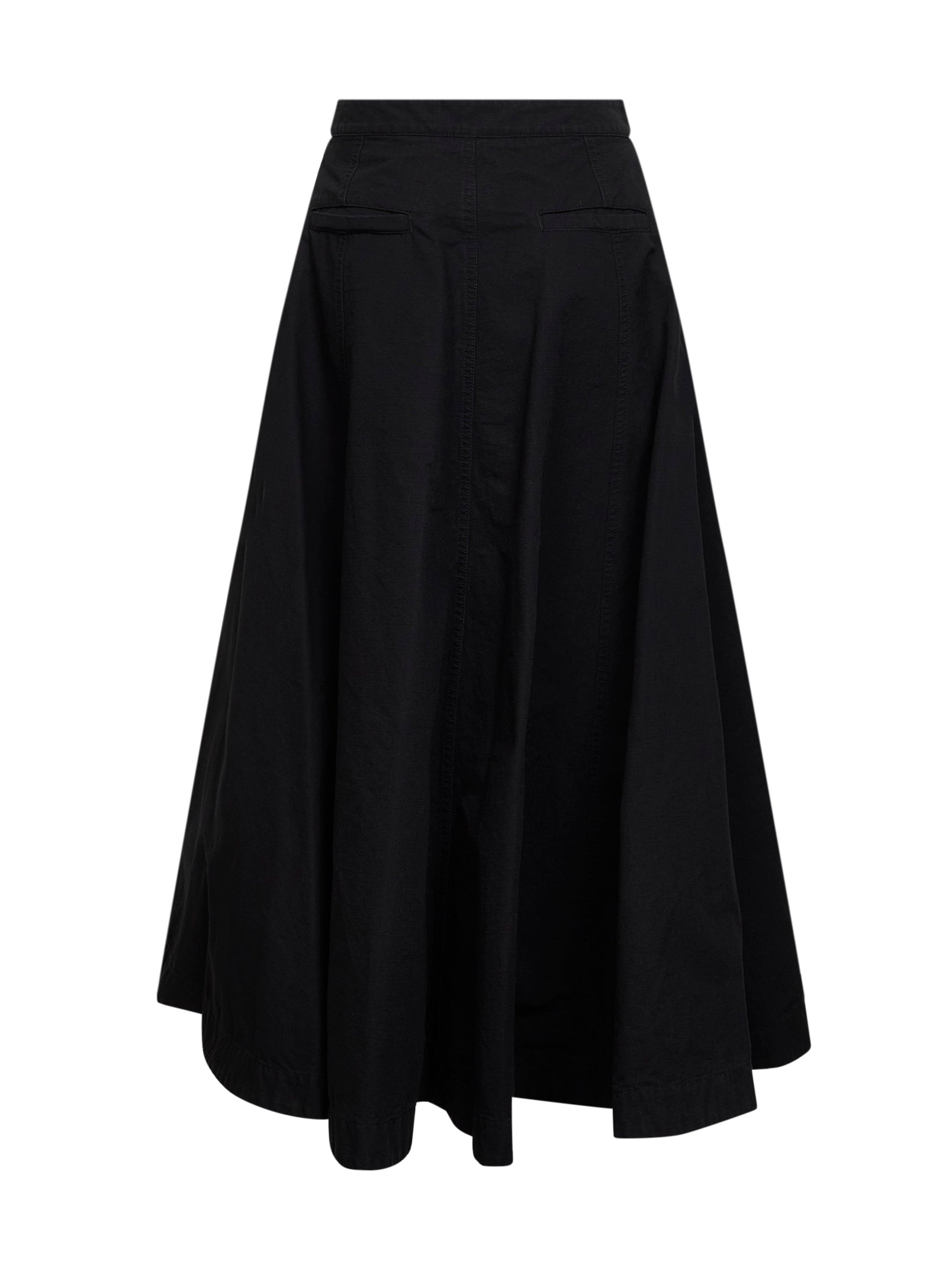 Balenciaga Women Black Cotton Ripstop Godet Maxi Skirt BALENCIAGA