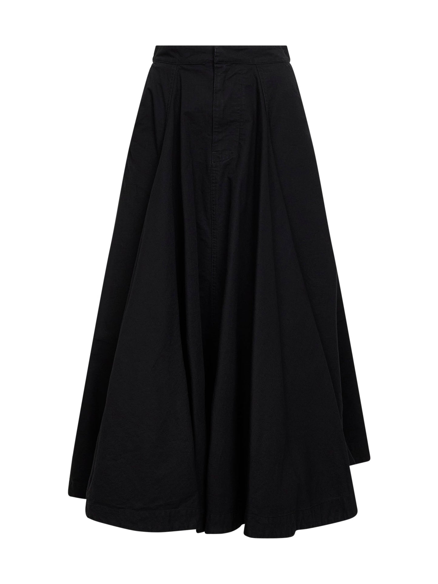 Balenciaga Women Black Cotton Ripstop Godet Maxi Skirt BALENCIAGA