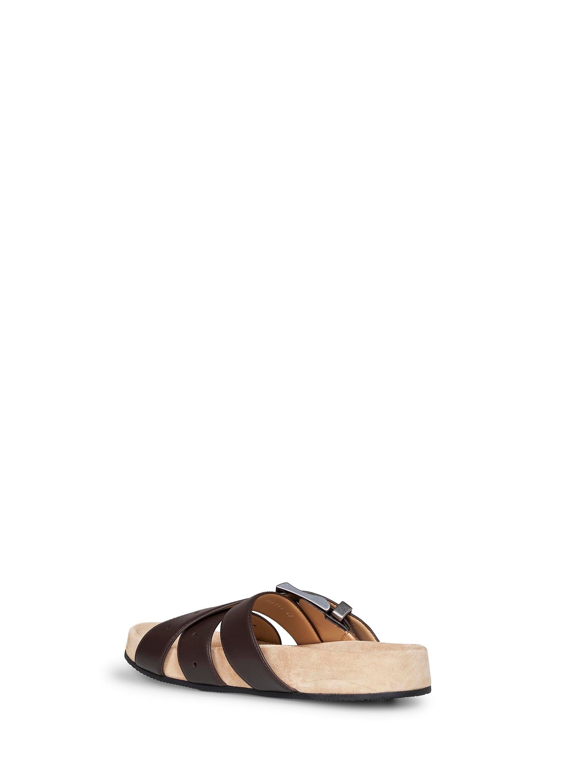 Balenciaga Men Black Calf Leather Belt Mules BALENCIAGA