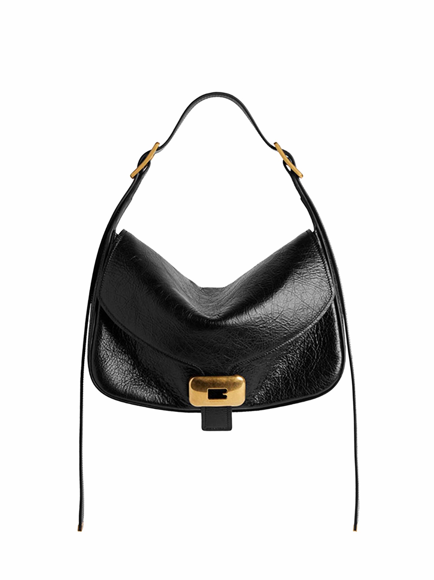 Balenciaga Women Black Clicca Shoulder Bag Medium Shoulder Bag BALENCIAGA