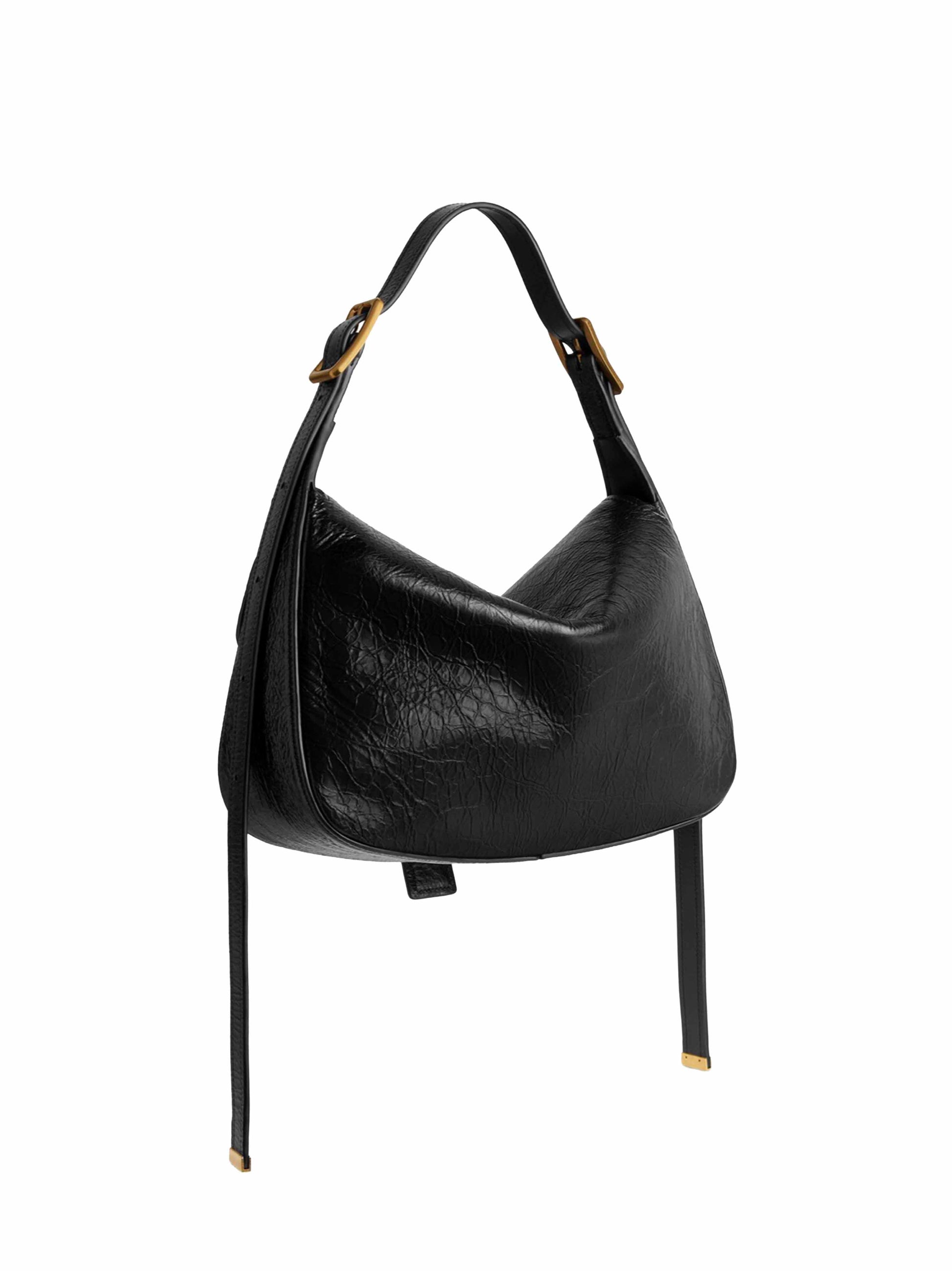 Balenciaga Women Black Clicca Shoulder Bag Medium Shoulder Bag BALENCIAGA