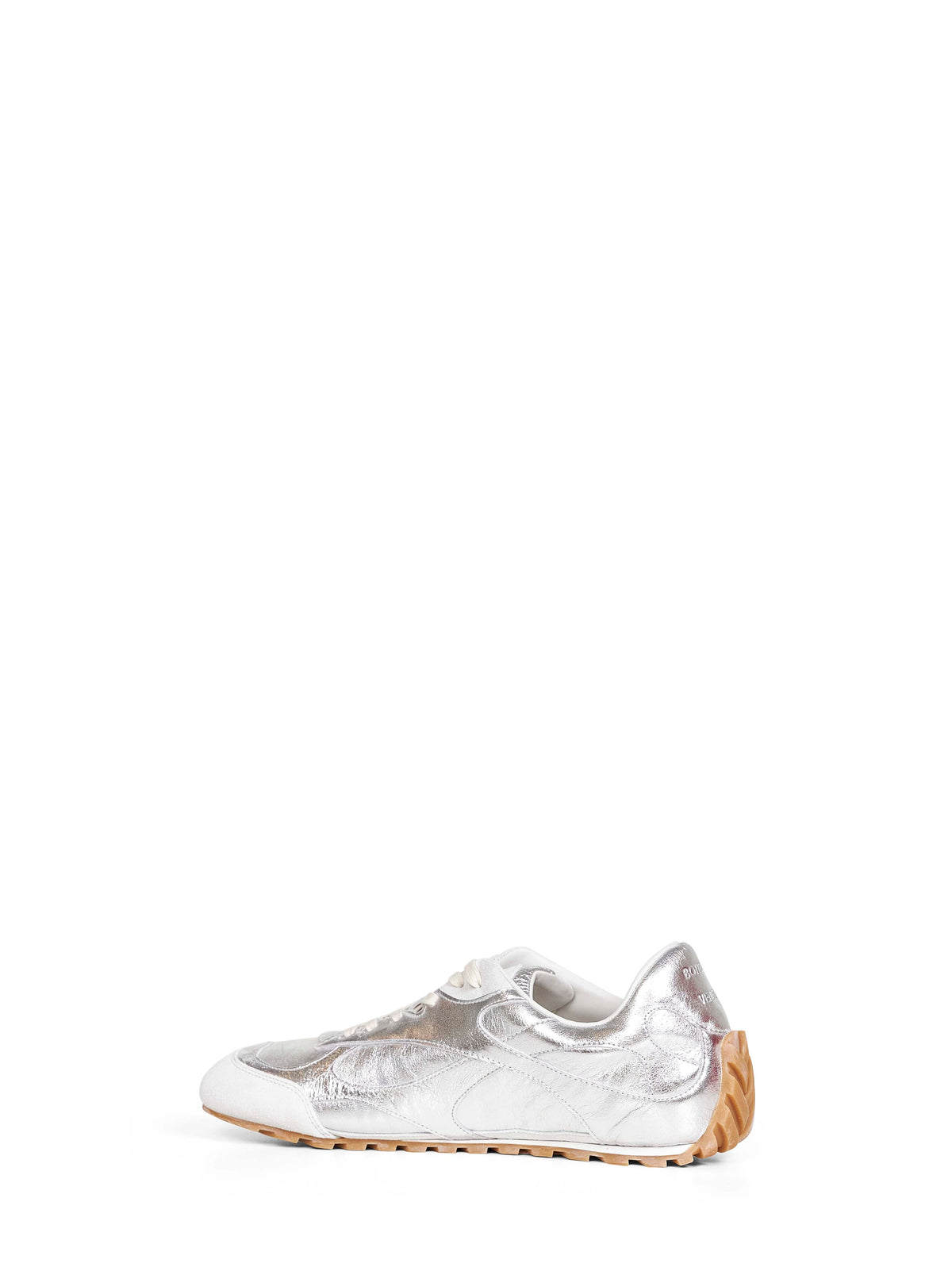 Bottega Veneta Men Silver Laminated Leather Orbit Flash Sneakers BOTTEGA VENETA
