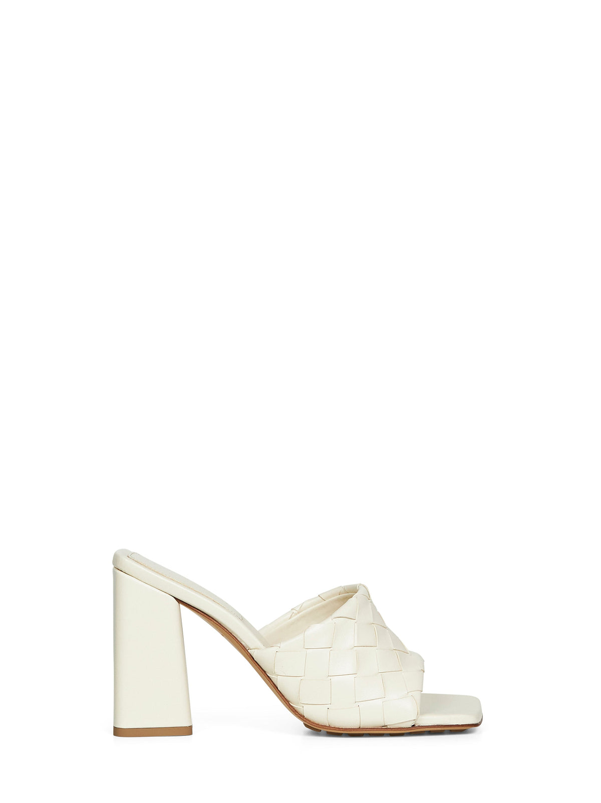 Bottega Veneta Women Sea Salt Intrecciato Leather Parco Mules Sandals BOTTEGA VENETA