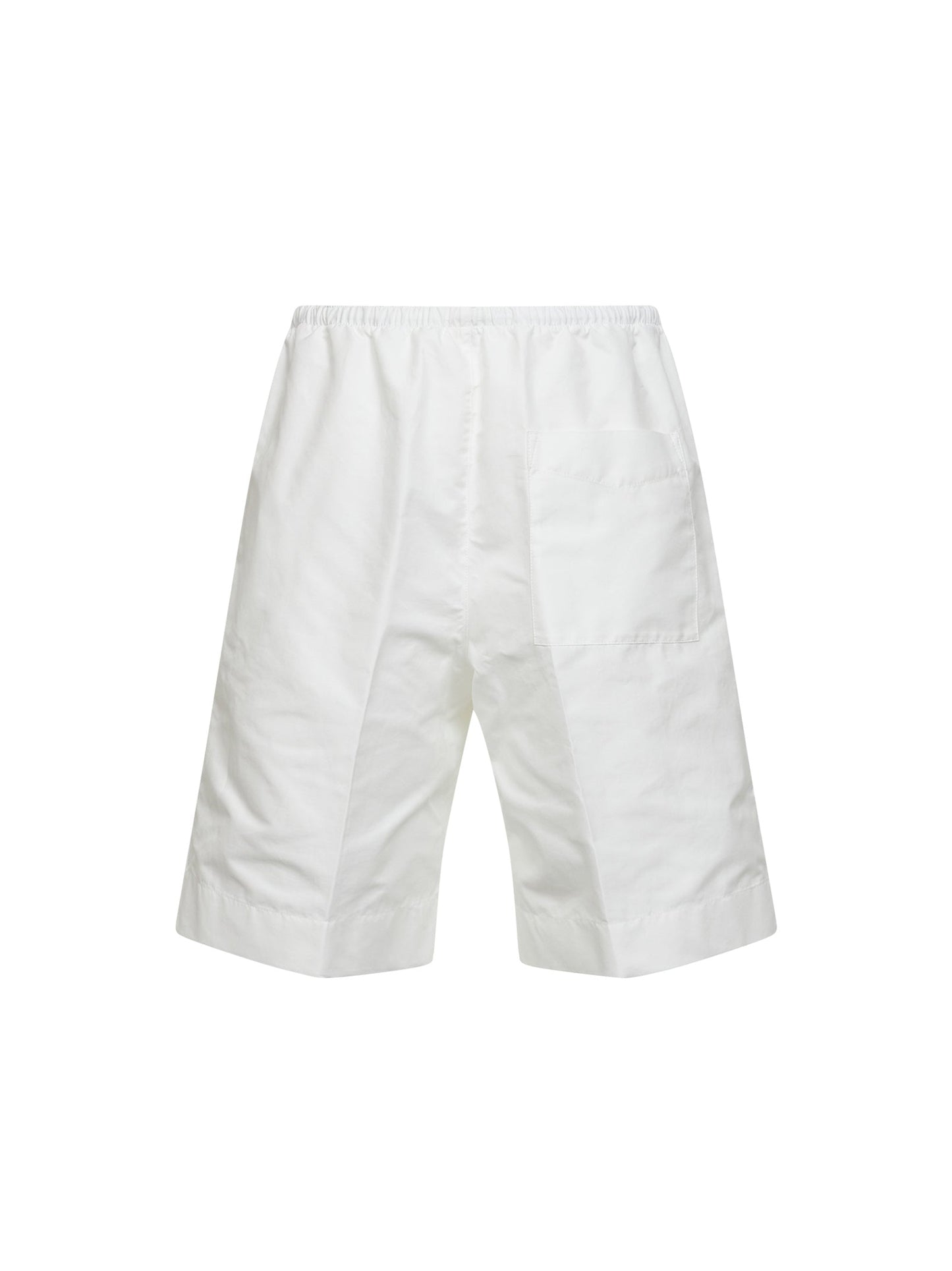 Bottega Veneta Men Chalk Cotton Poplin Pleated Bermuda Shorts BOTTEGA VENETA