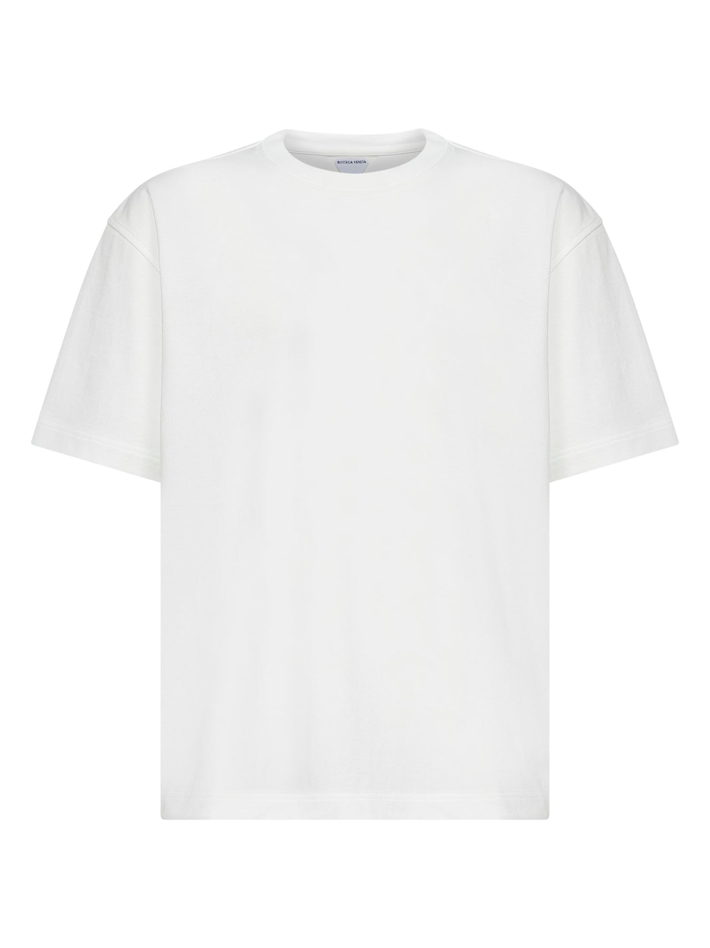 Bottega Veneta Men Chalk Cotton Jersey T-Shirt With Intrecciato Patch BOTTEGA VENETA