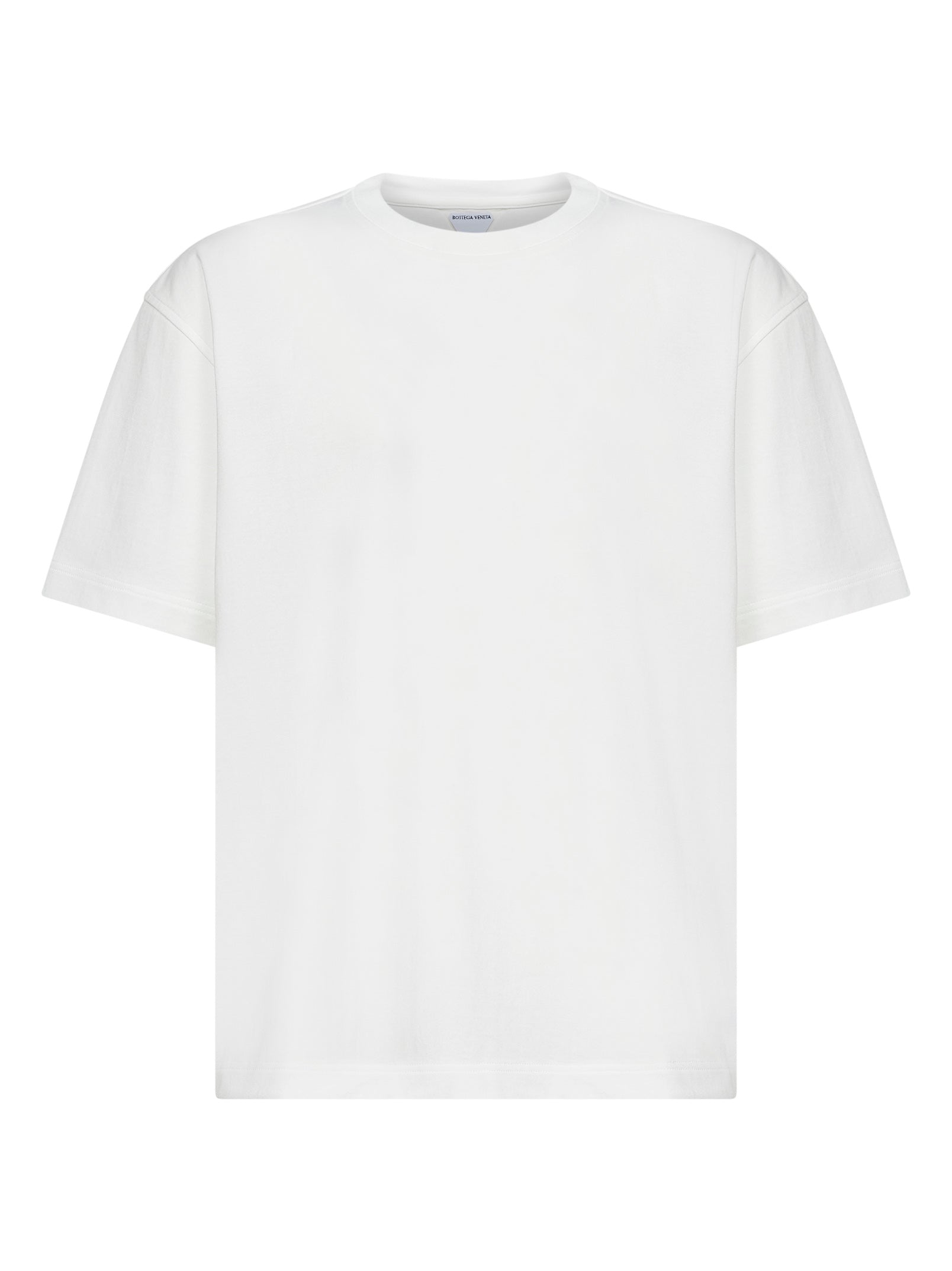 Bottega Veneta Men Chalk Cotton Jersey T-Shirt With Intrecciato Patch BOTTEGA VENETA