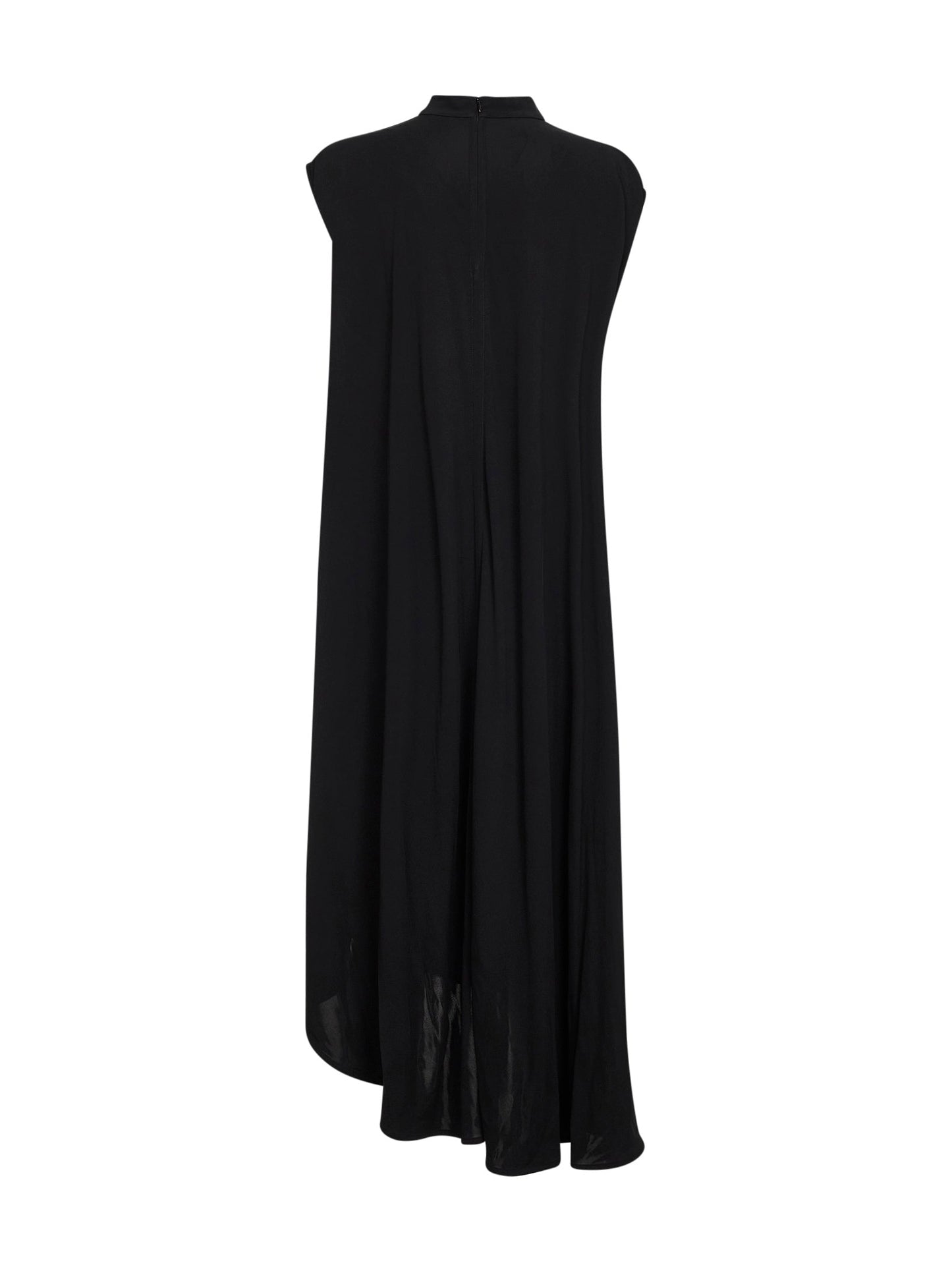 Bottega Veneta Women Black Crepe Viscose Jersey Asymmetric Dress BOTTEGA VENETA