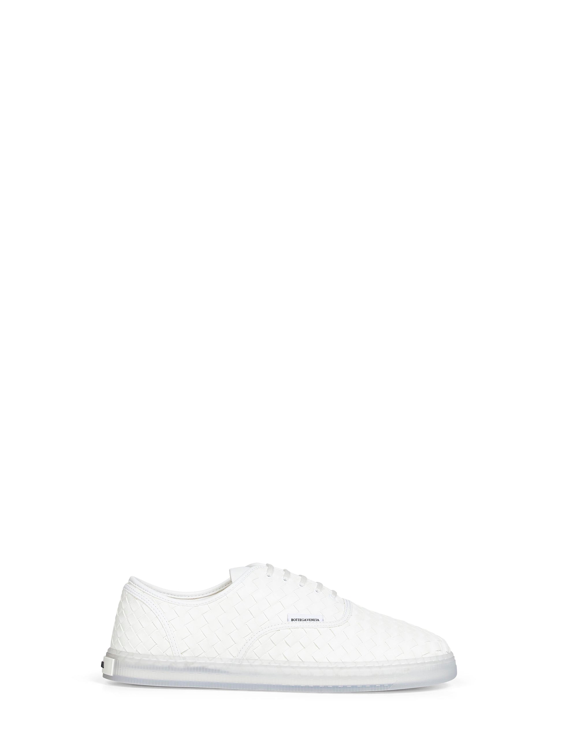 Bottega Veneta Men White Intrecciato Nappa Leather Serena Sneakers BOTTEGA VENETA