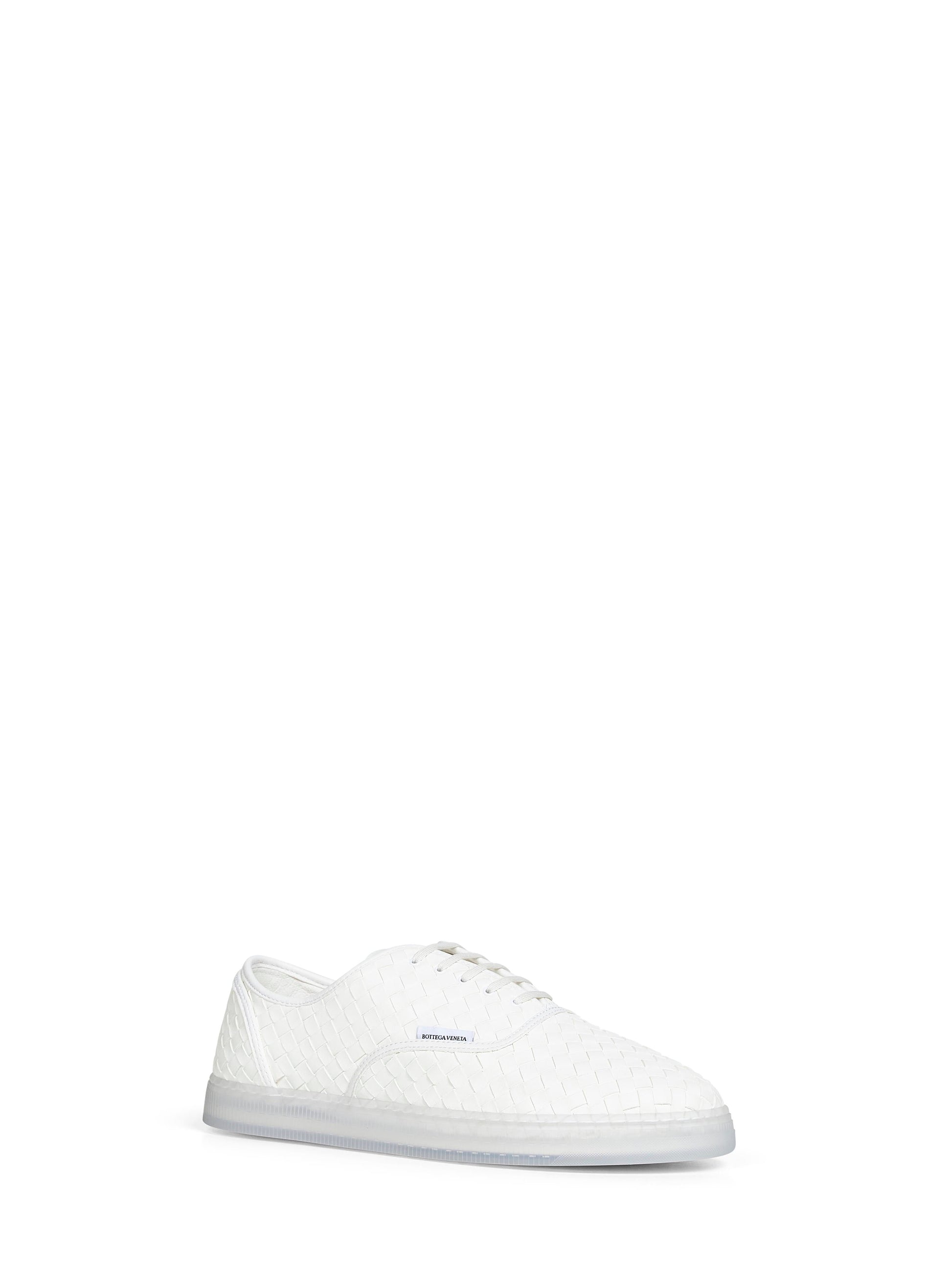 Bottega Veneta Men White Intrecciato Nappa Leather Serena Sneakers BOTTEGA VENETA