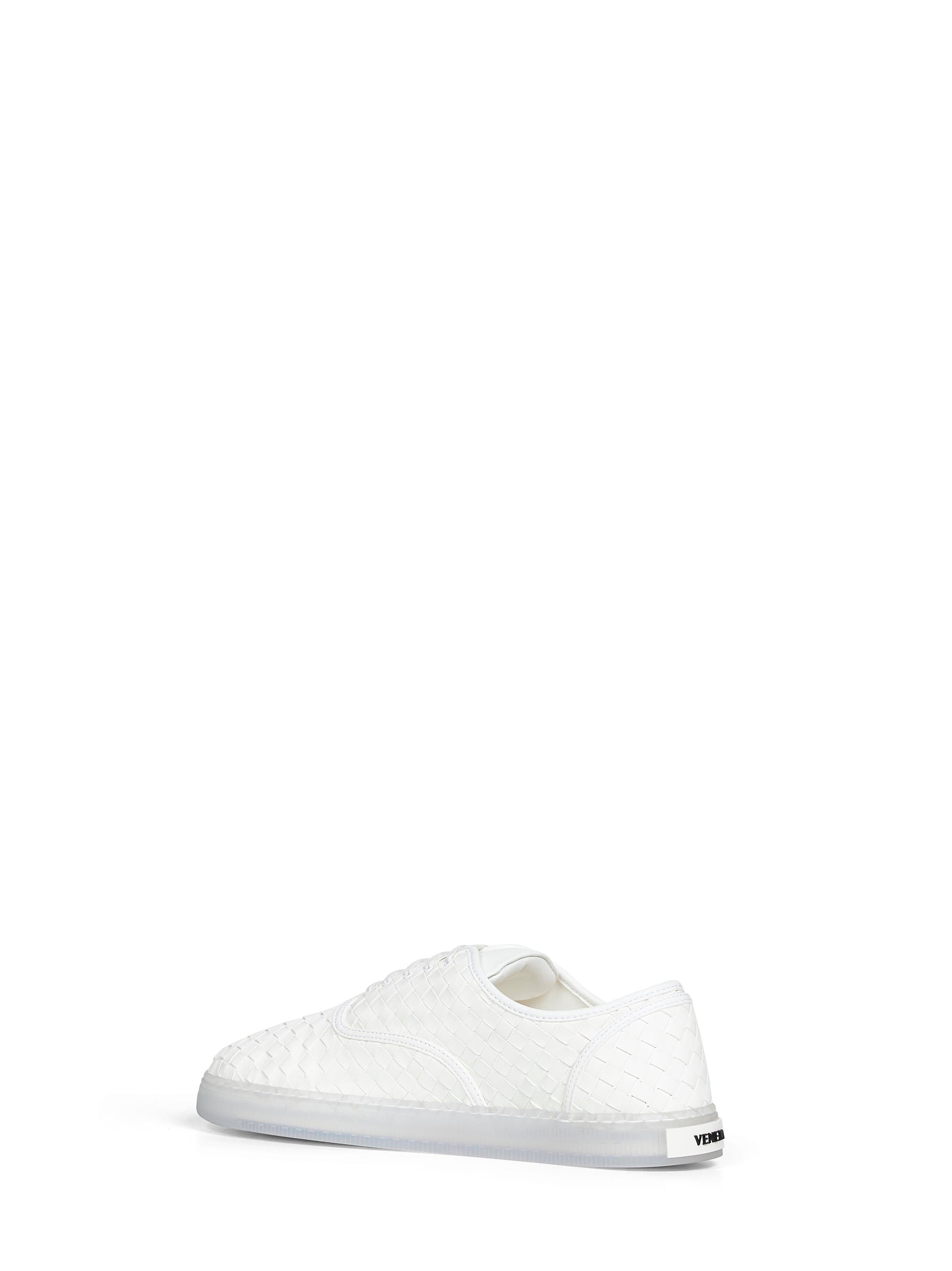 Bottega Veneta Men White Intrecciato Nappa Leather Serena Sneakers BOTTEGA VENETA