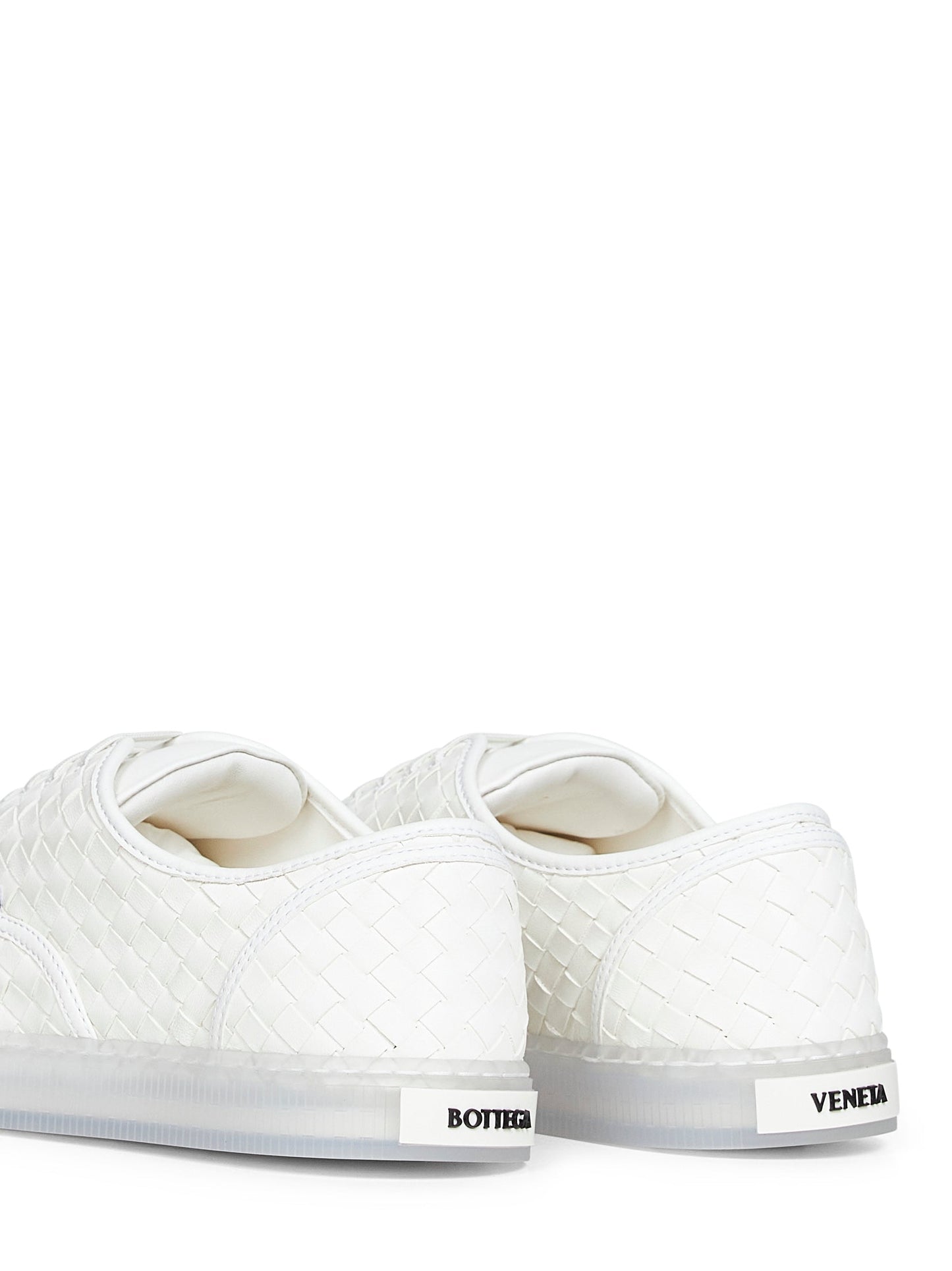Bottega Veneta Men White Intrecciato Nappa Leather Serena Sneakers BOTTEGA VENETA