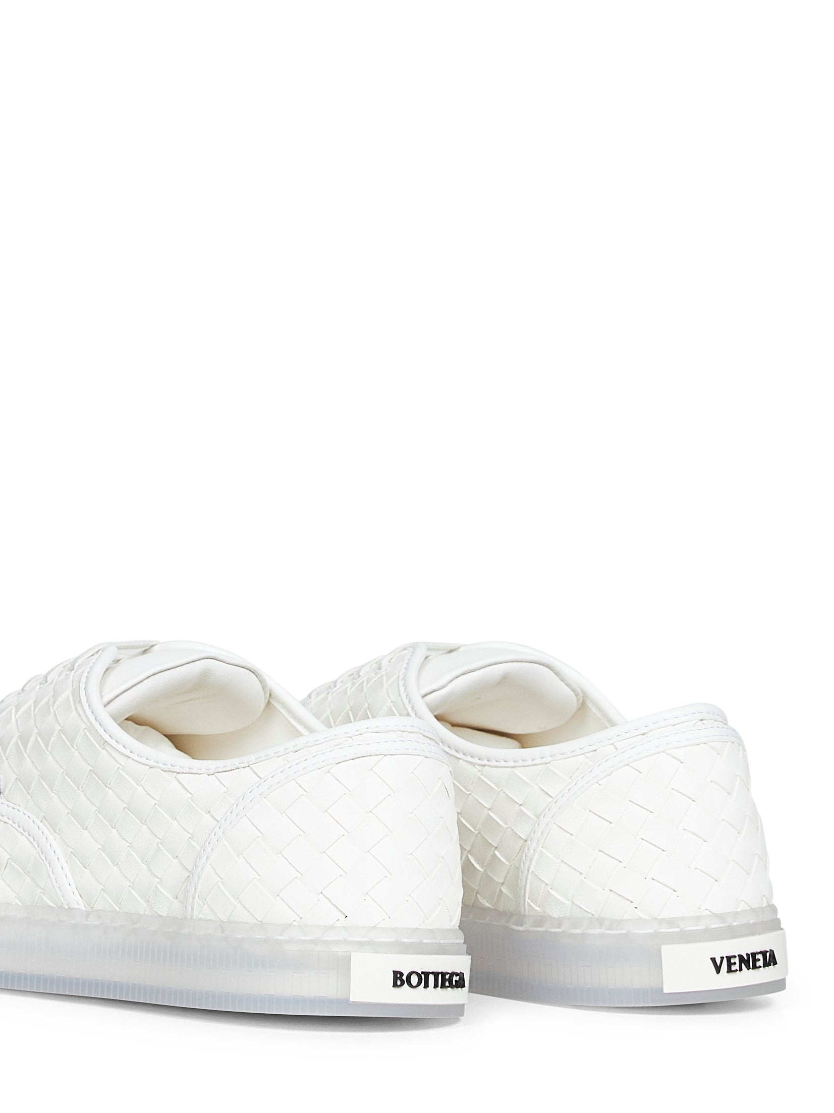Bottega Veneta Men White Intrecciato Nappa Leather Serena Sneakers BOTTEGA VENETA
