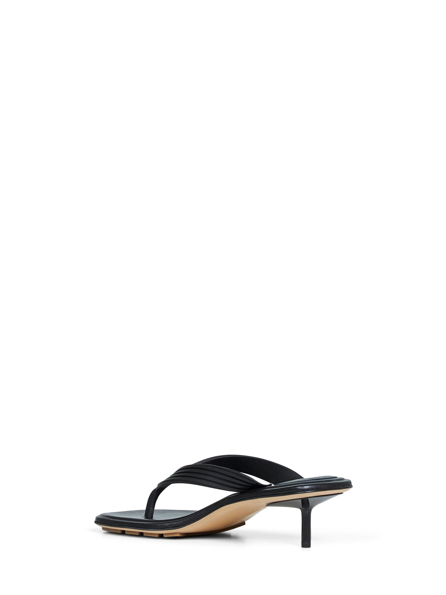 Bottega Veneta Women Black Matte Rubber Sampieri Thong Sandals BOTTEGA VENETA