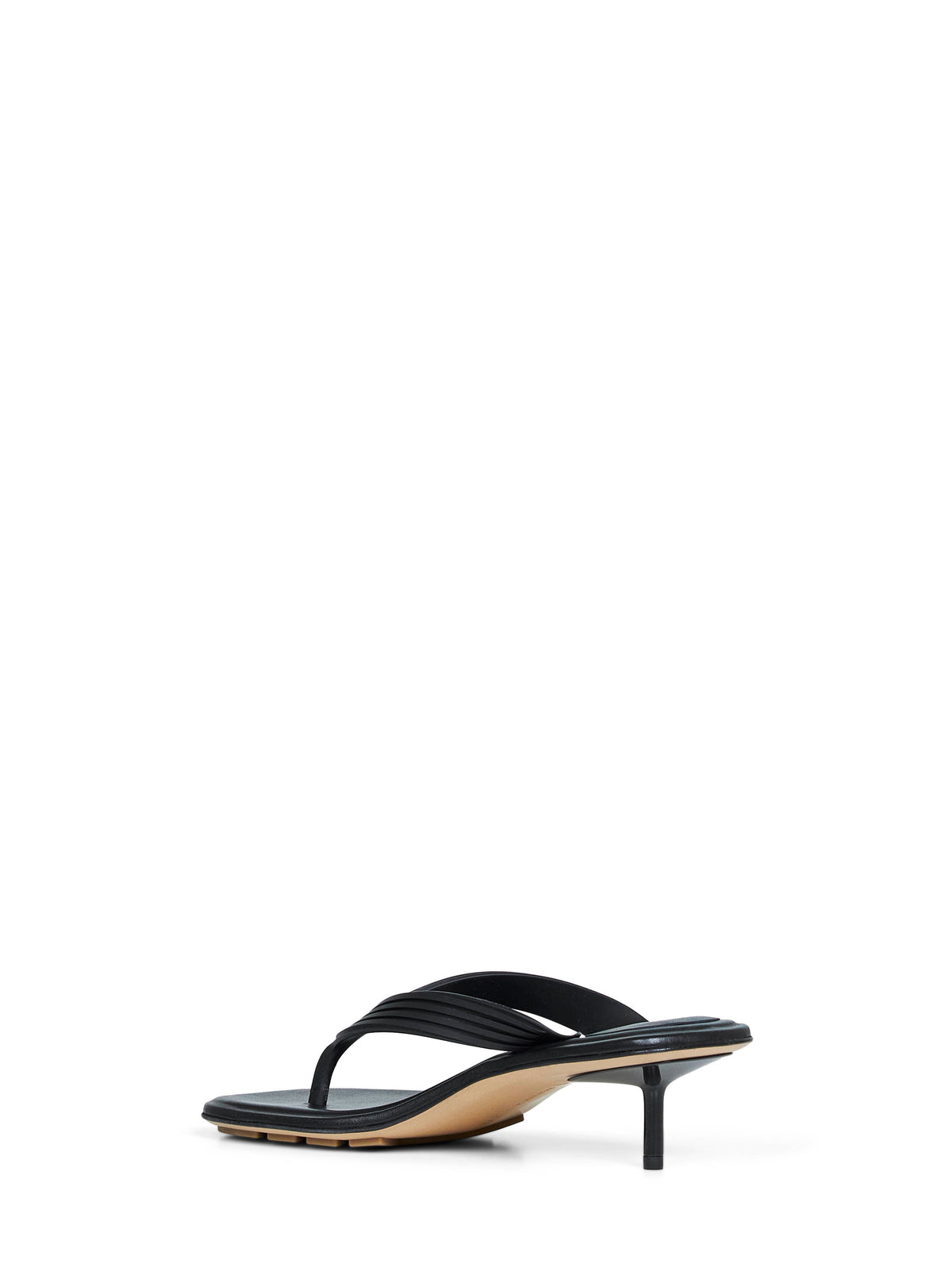 Bottega Veneta Women Black Matte Rubber Sampieri Thong Sandals BOTTEGA VENETA
