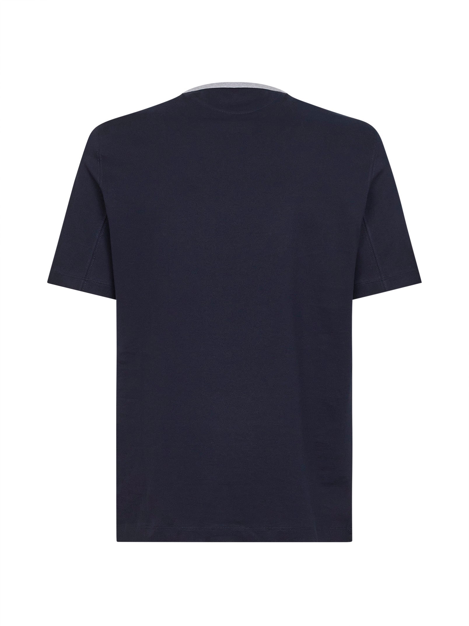 Brunello Cucinelli Men Cobalt Cotton Jersey Printed T-Shirt BRUNELLO CUCINELLI
