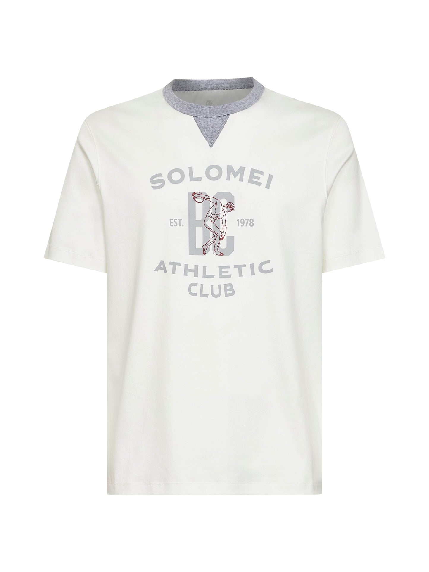 Brunello Cucinelli Men White Cotton Jersey Printed T-Shirt BRUNELLO CUCINELLI