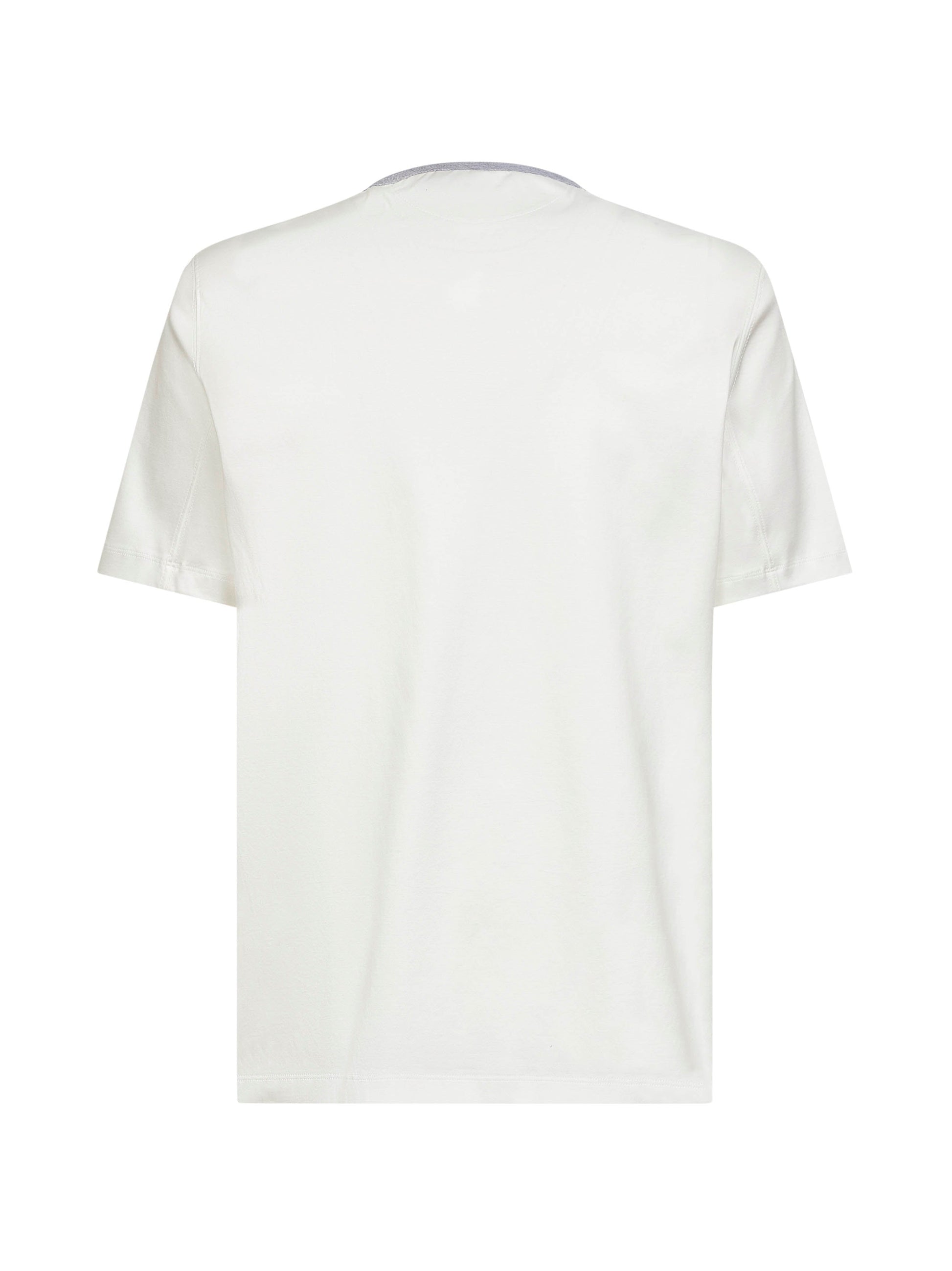 Brunello Cucinelli Men White Cotton Jersey Printed T-Shirt BRUNELLO CUCINELLI