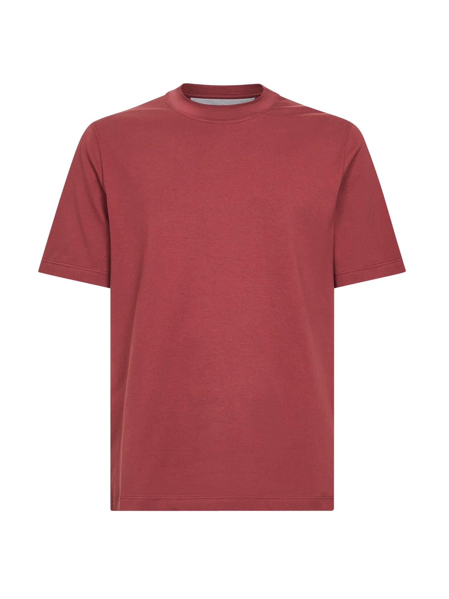 Brunello Cucinelli Men Coral Cotton Jersey Crewneck T-Shirt BRUNELLO CUCINELLI