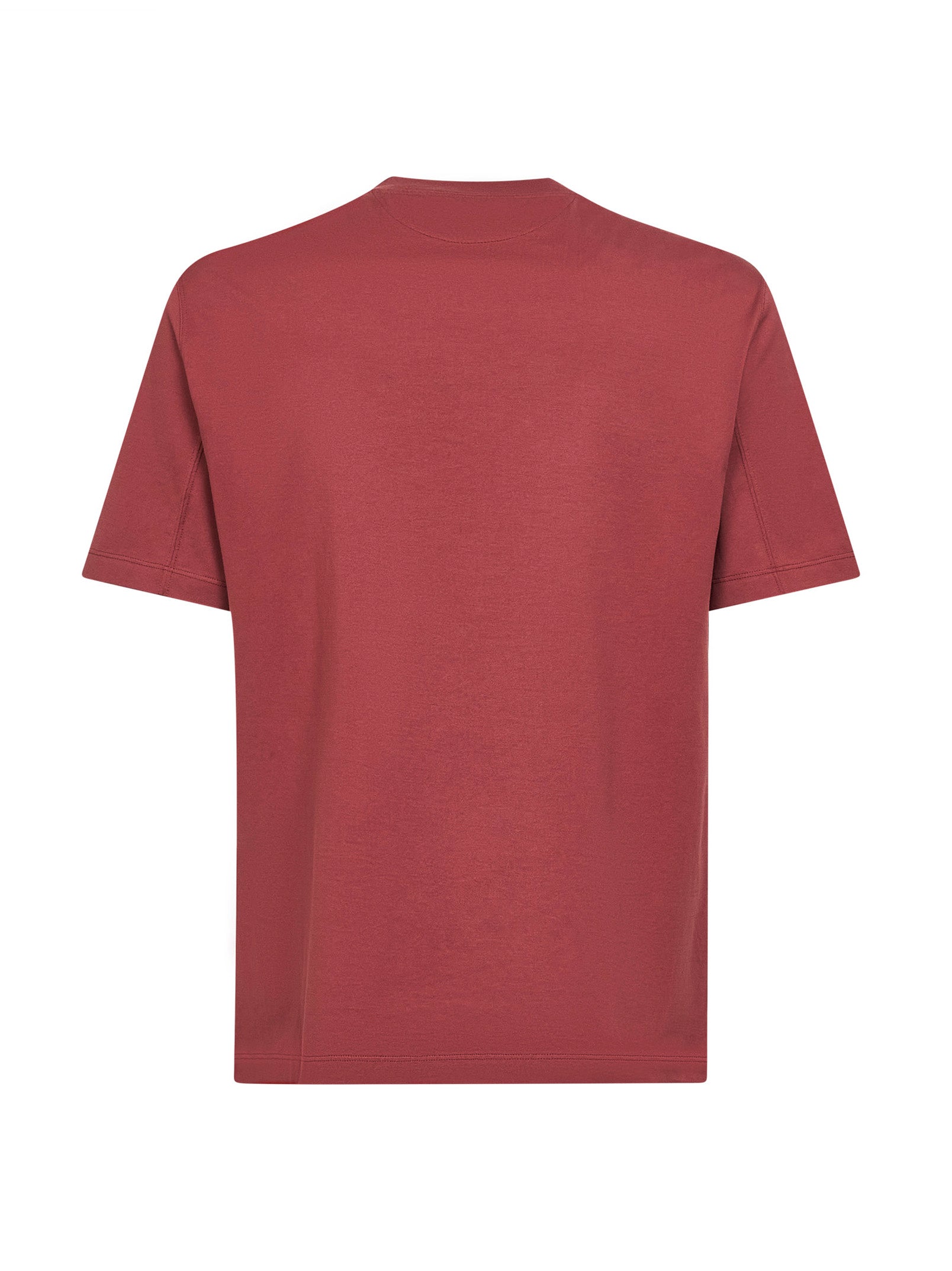 Brunello Cucinelli Men Coral Cotton Jersey Crewneck T-Shirt BRUNELLO CUCINELLI