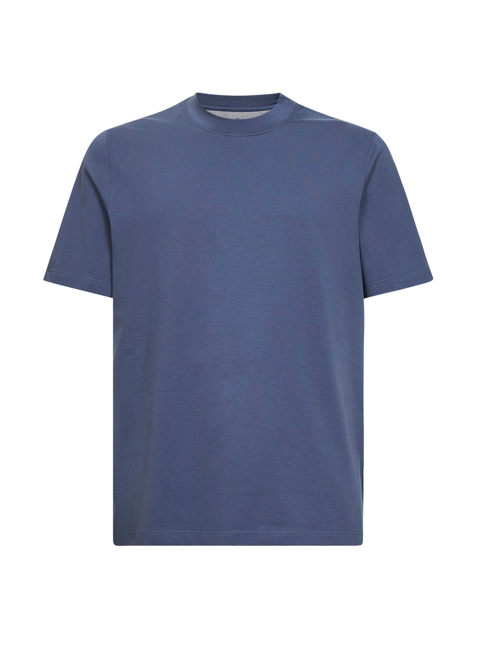 Brunello Cucinelli Men Denim Cotton Jersey Crewneck T-Shirt BRUNELLO CUCINELLI
