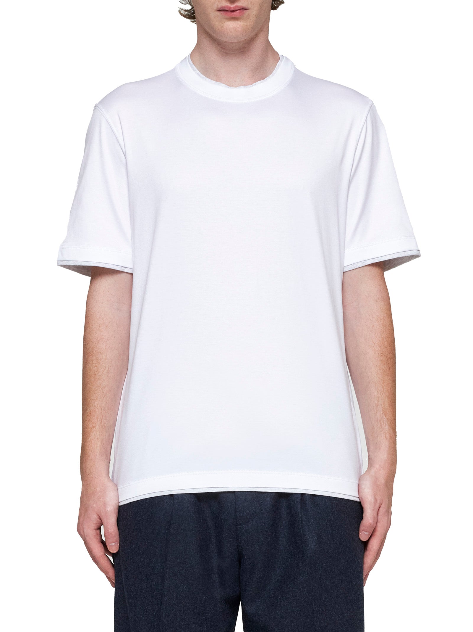 Brunello Cucinelli Men T-Shirt With Brunello Cucinelli Print BRUNELLO CUCINELLI