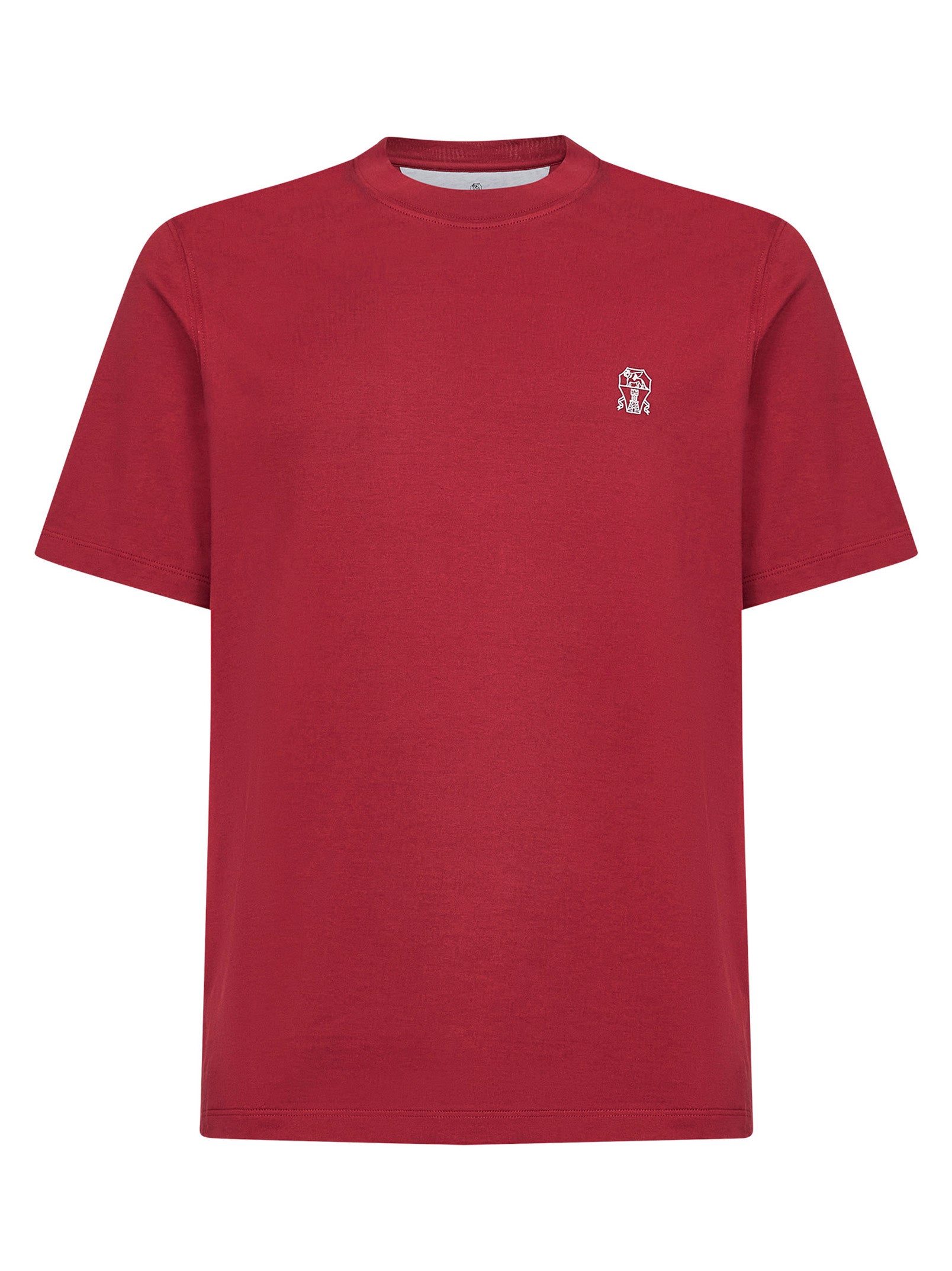 Brunello Cucinelli Men Cherry Solomeo Crest T-Shirt BRUNELLO CUCINELLI
