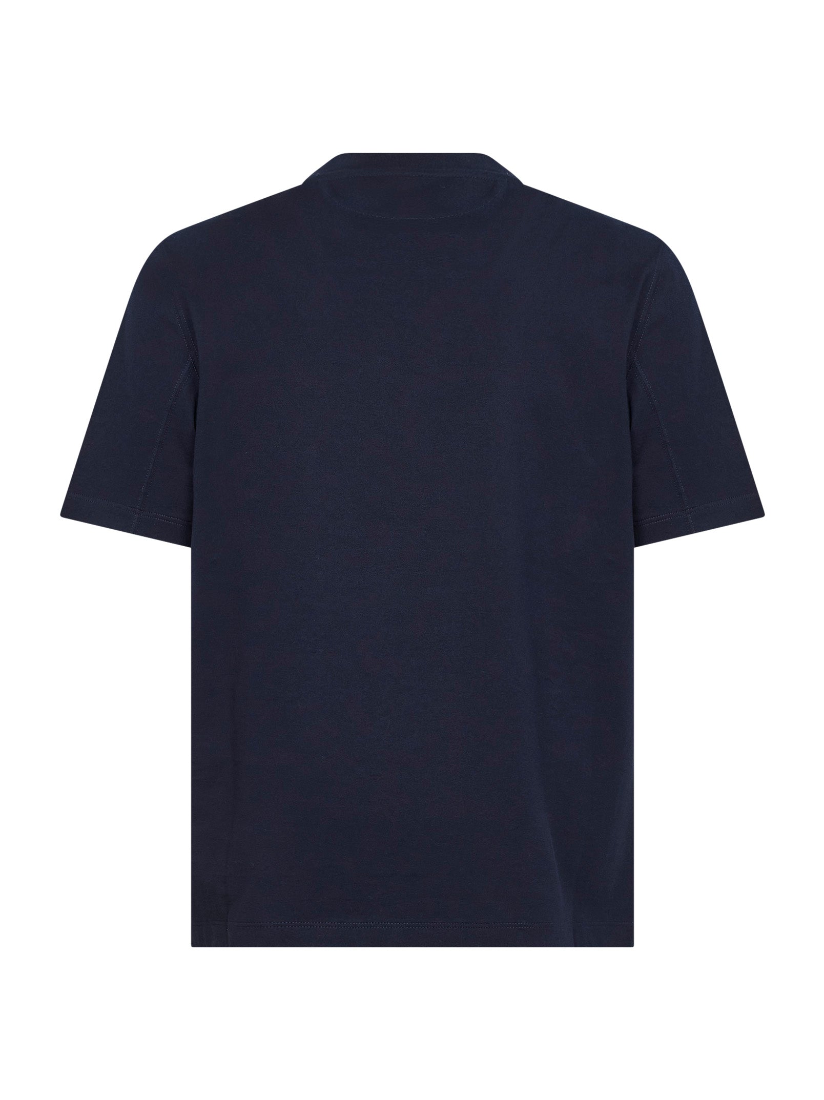 Brunello Cucinelli Men Cobalt Blue Solomeo Crest T-Shirt BRUNELLO CUCINELLI