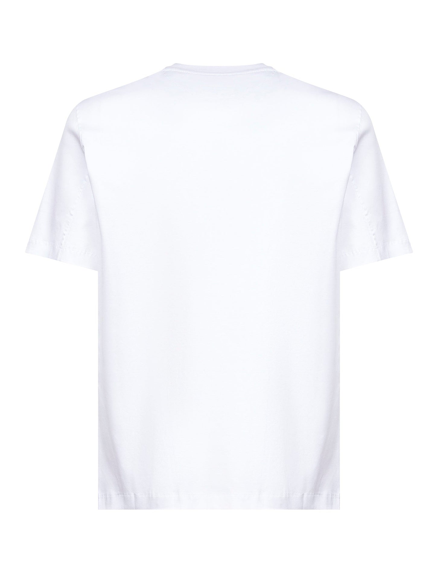 Brunello Cucinelli Men White Jersey Printed Crewneck T-Shirt BRUNELLO CUCINELLI