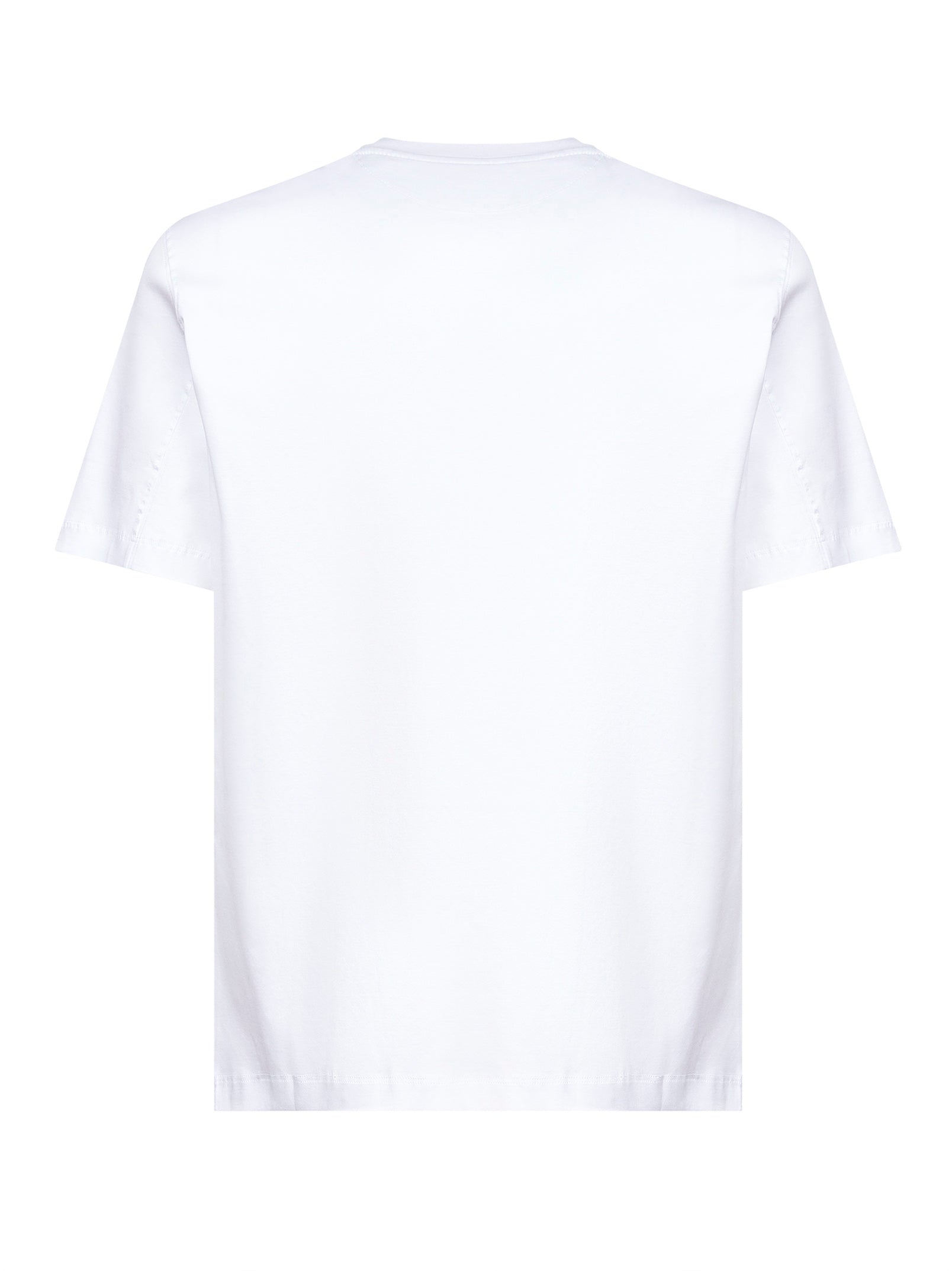 Brunello Cucinelli Men White Jersey Printed Crewneck T-Shirt BRUNELLO CUCINELLI