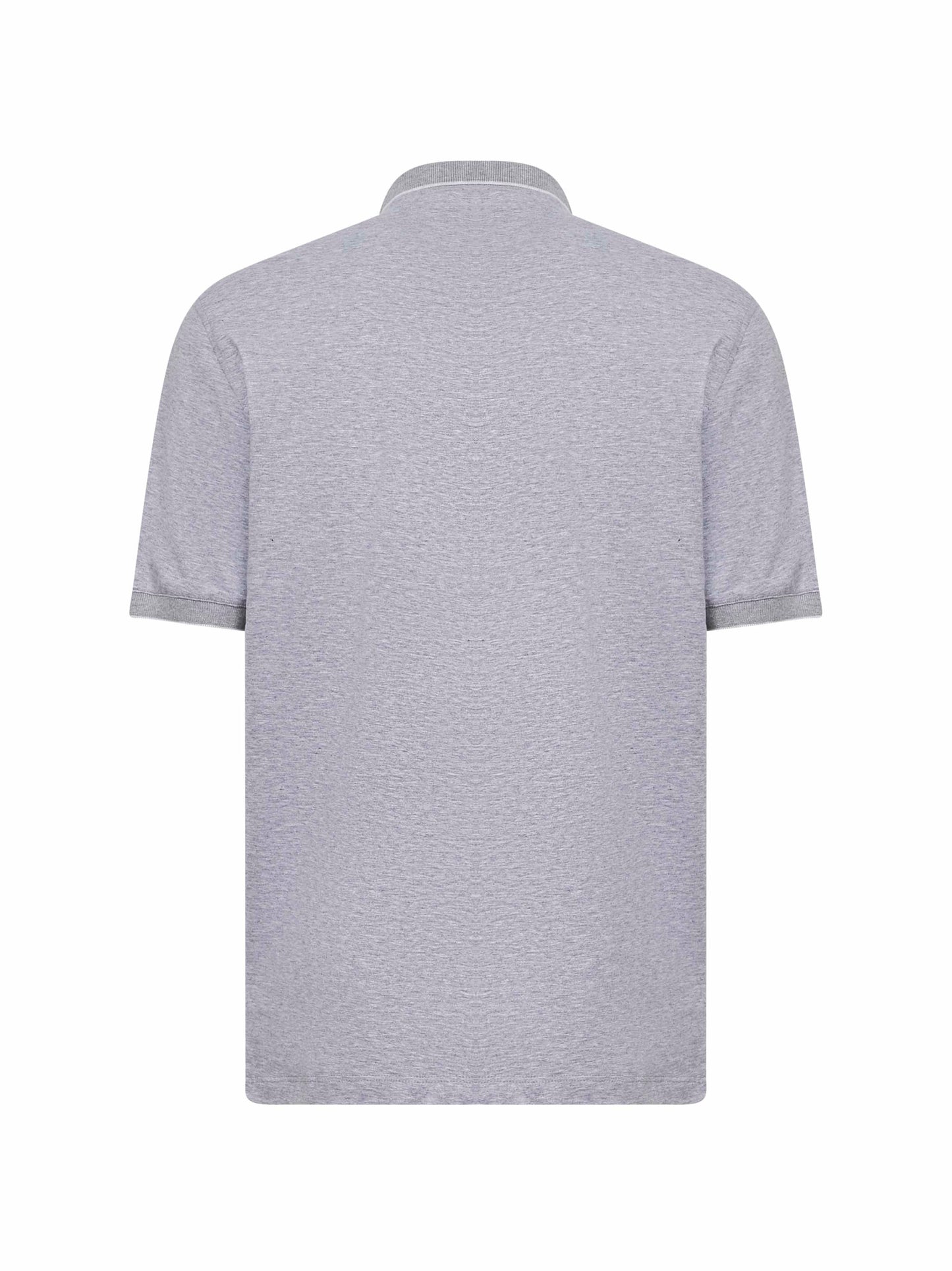 Brunello Cucinelli Men Grey Cotton Jersey Logo Polo Shirt BRUNELLO CUCINELLI