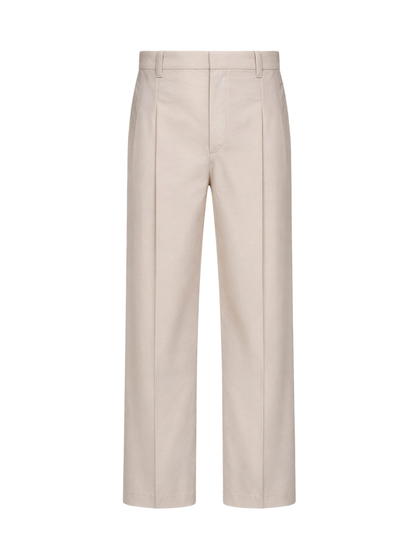Brunello Cucinelli Women Beige Techno Poplin A-Line Trousers With Monili BRUNELLO CUCINELLI