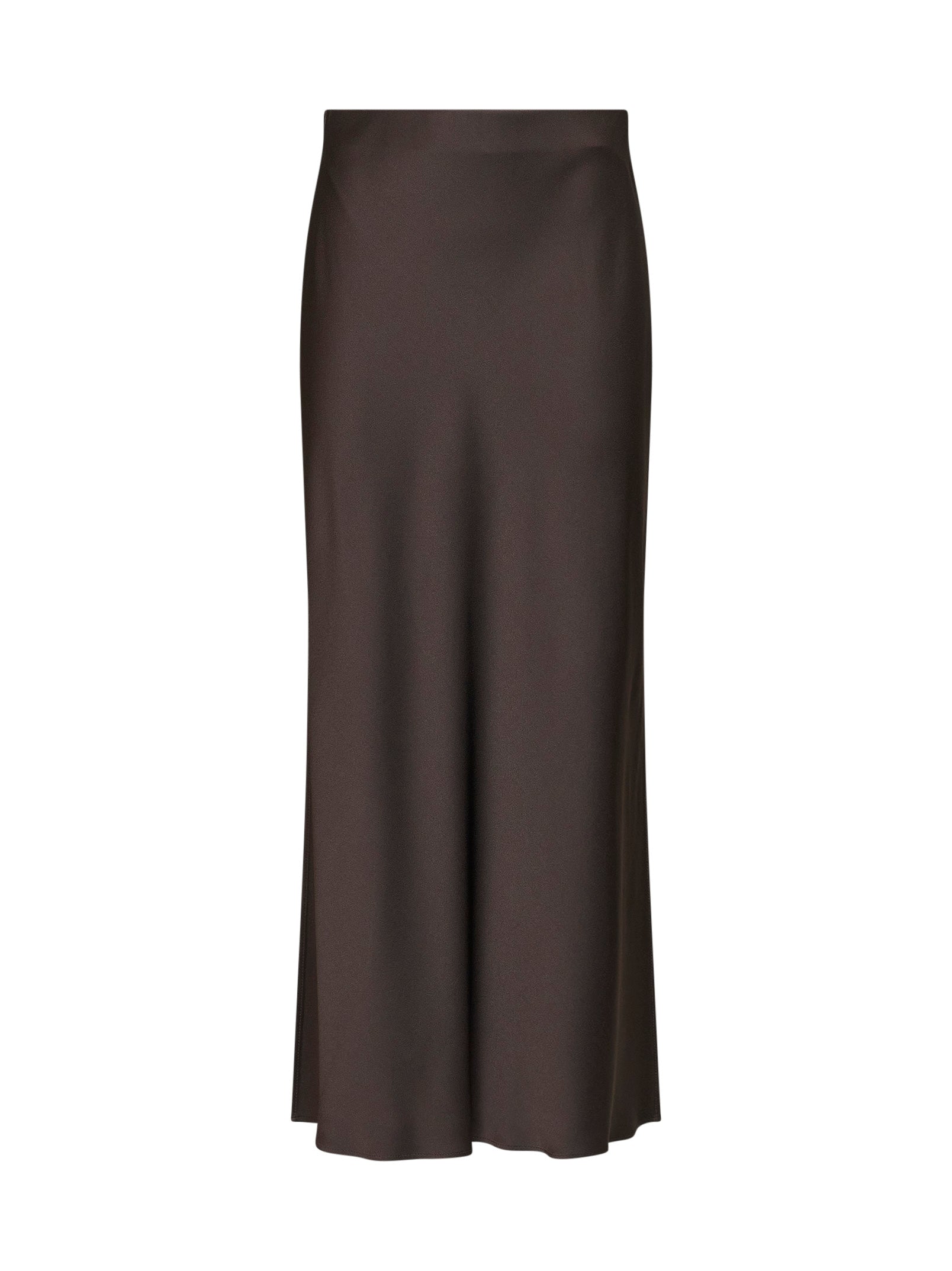 Brunello Cucinelli Women Cocoa Cady Satin Fluid Bias-Cut Long Skirt BRUNELLO CUCINELLI