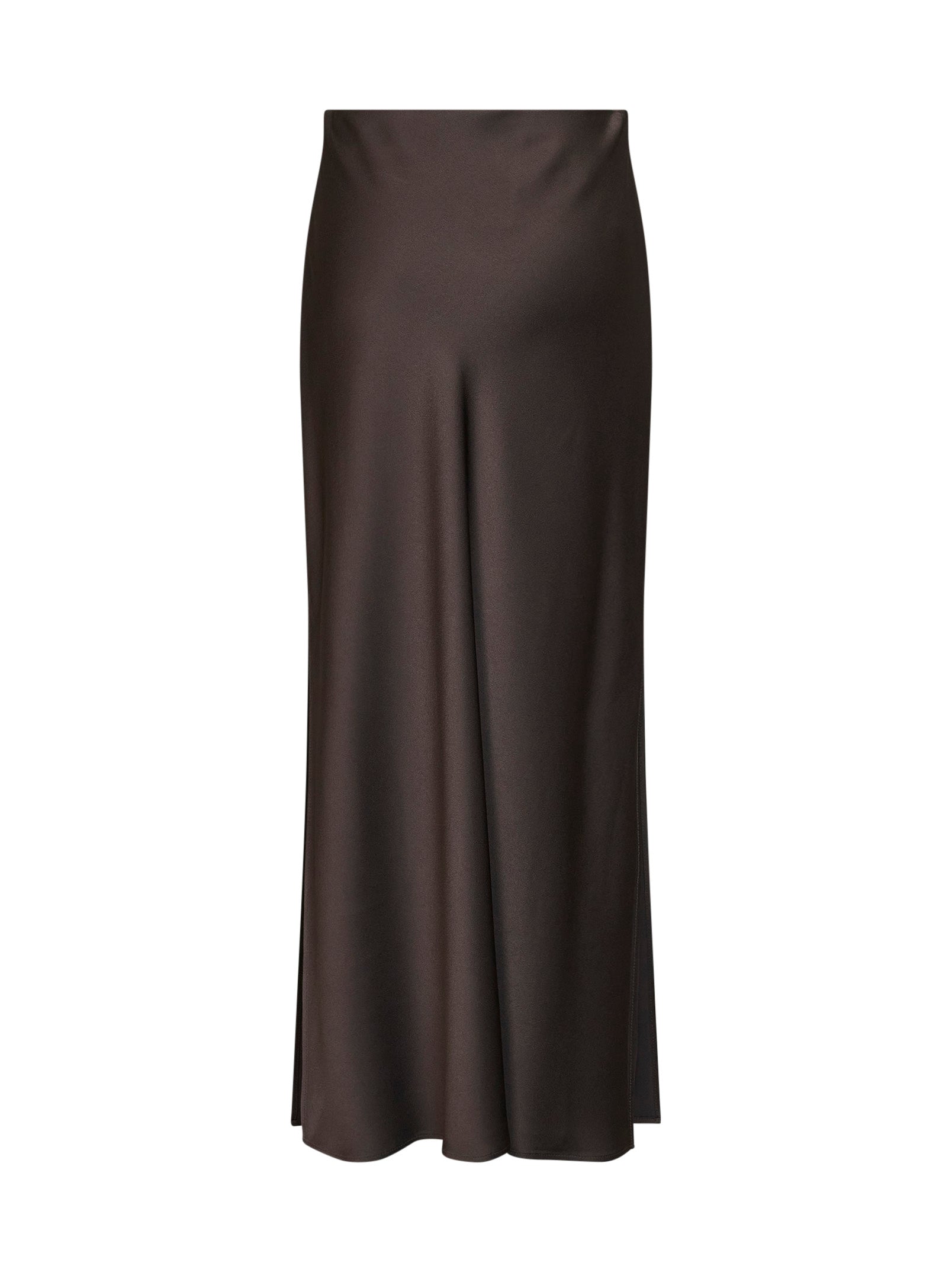 Brunello Cucinelli Women Cocoa Cady Satin Fluid Bias-Cut Long Skirt BRUNELLO CUCINELLI